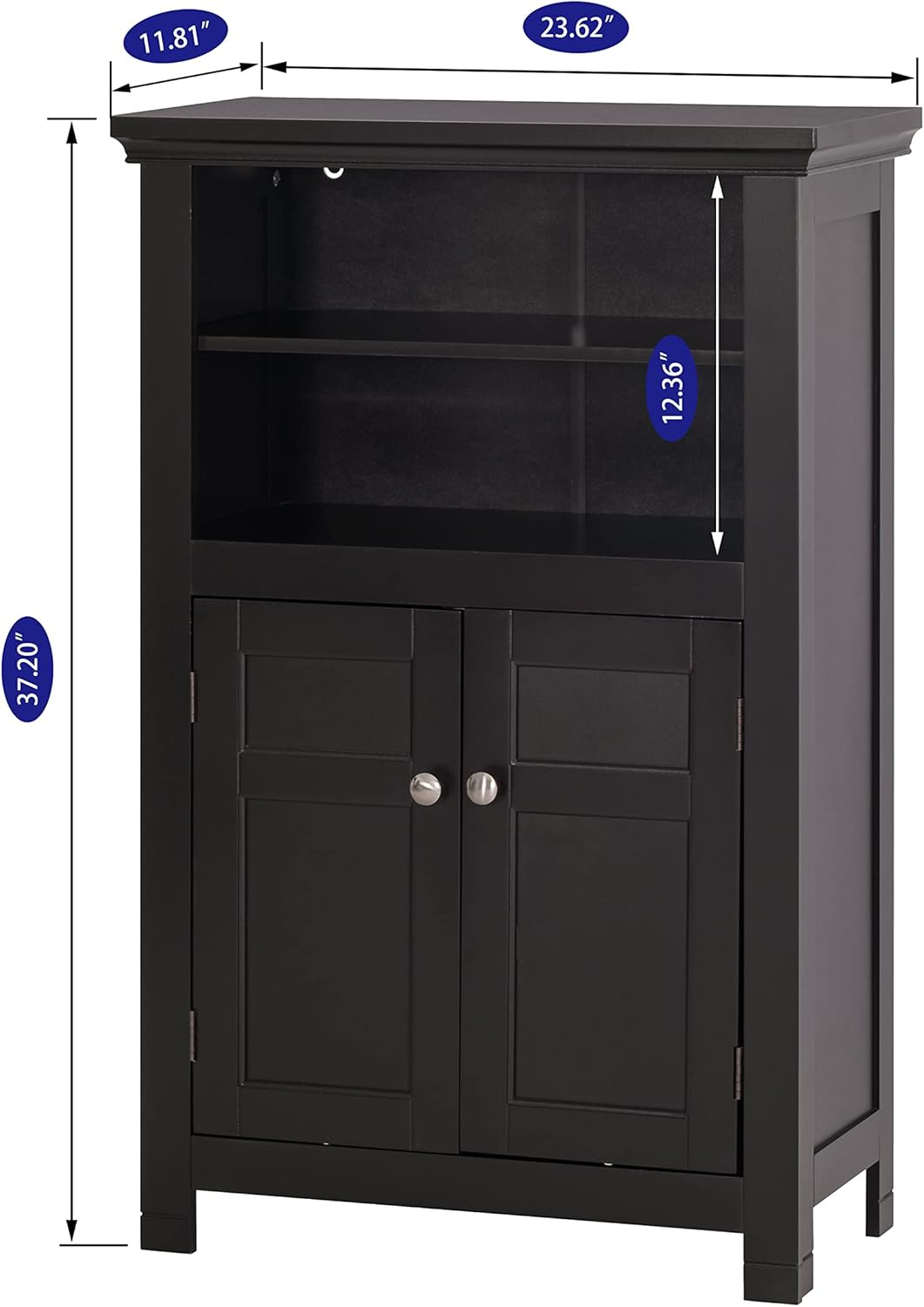 Spirich Home Freestanding Bathroom Cabinet with Doors and Adjustable Shelf, Wooden Entryway Storage Cabinet (Espresso)