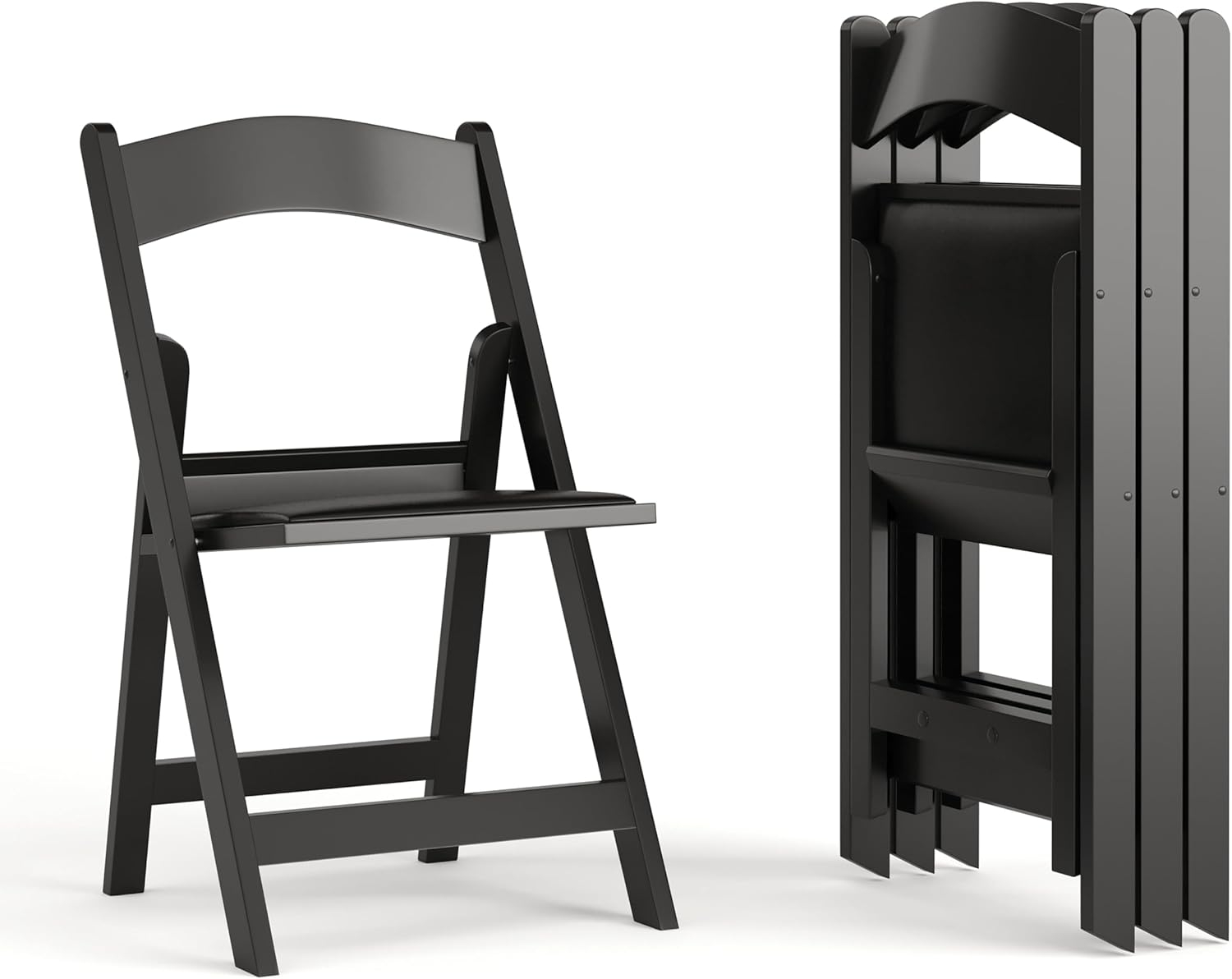 Flash Furniture Hercules Series Folding Chairs for Weddings and Formal Events, Set of 4, Black