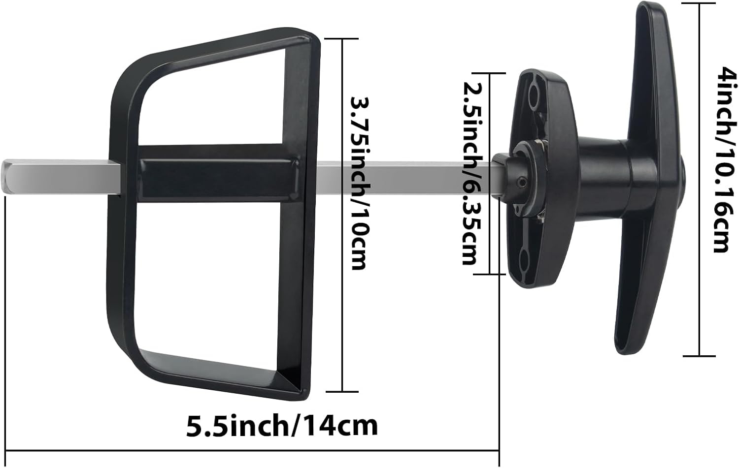 5-1/2" T-Handle Lock kit,EFFIBUILD Shed Door Latch with 4 Keys, 5-1/2" Stem Shed T-Handle Lock Kit for Sheds Doors, Playhouses, Chicken Coops,Camper, RV, Garage Door(Black).