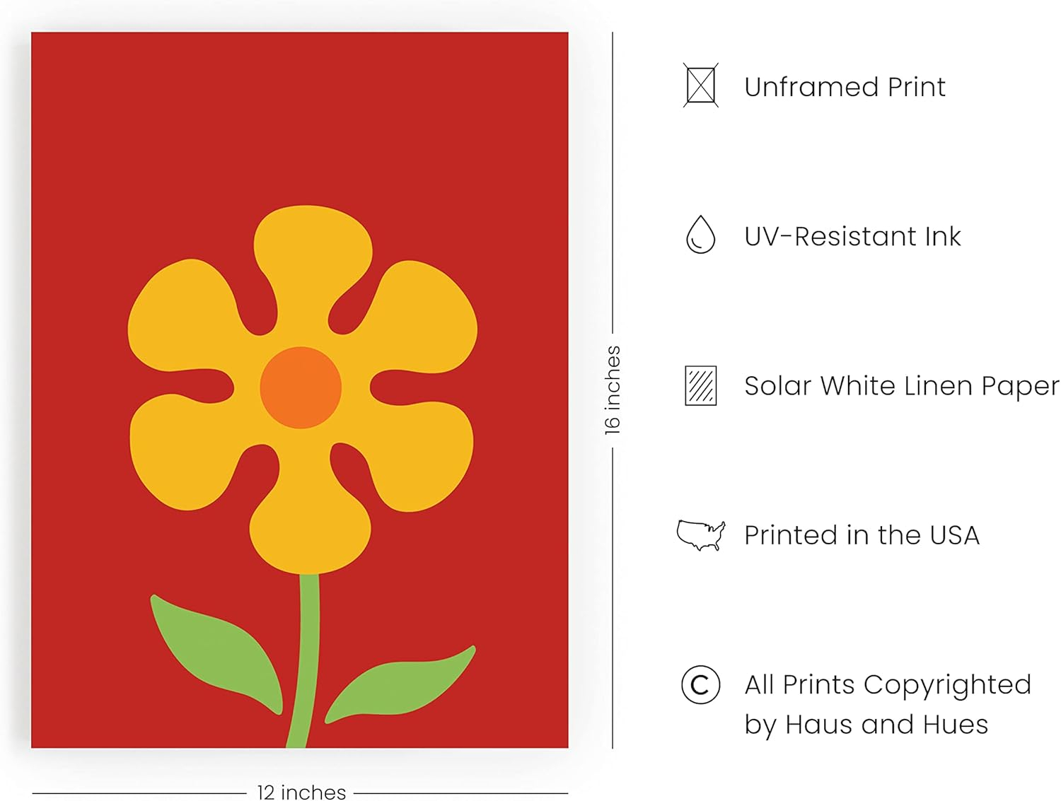 Red and Yellow Flower Market Poster for Teen Girls Room