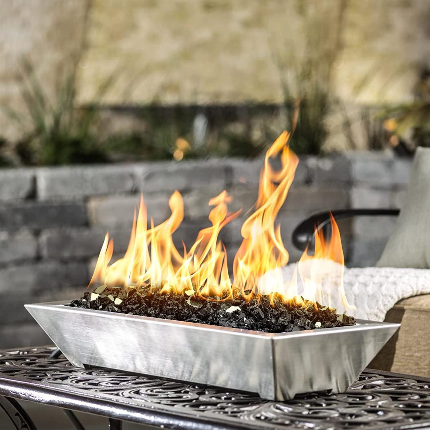 Large 1/2" Black Reflective Fire Glass 10 lbs