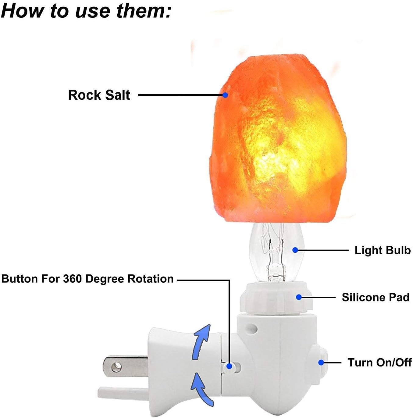 2 Pack Salt Night Light Lamp, Pink Natural Himalayan Salt Lamp, Mini Carved Salt Crystal Night Light Wall Light with Bulbs, Saftety Approved Wall Plug, Bedroom Decoration and Lighting