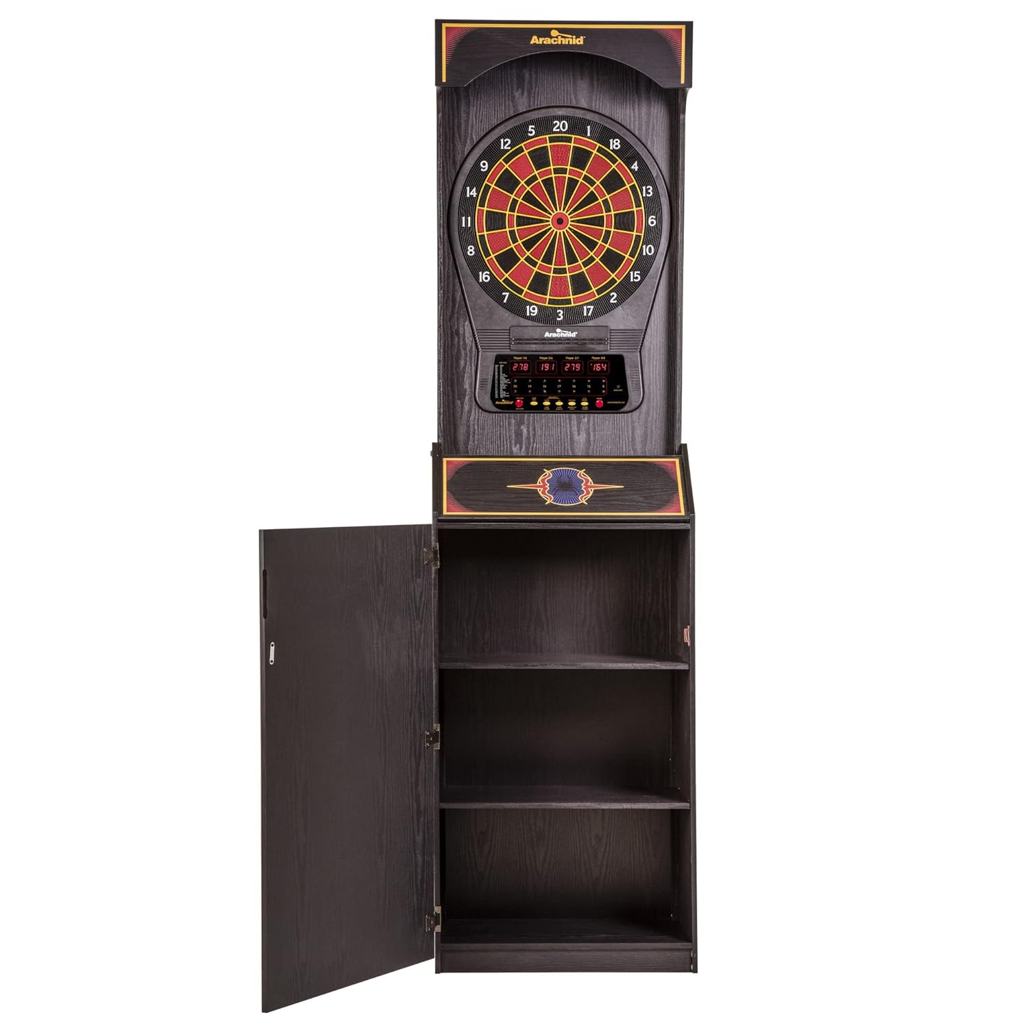 Tournament Master Black Electronic Dartboard Cabinet with Soft Tip Darts