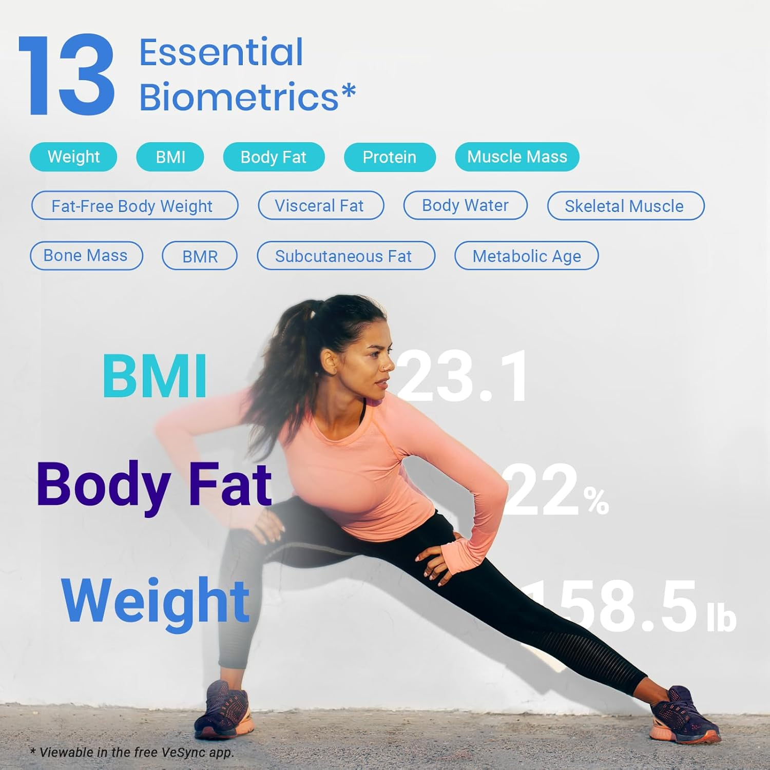 Digital Smart Body Analysis Scale with Bluetooth, Gray Tempered Glass