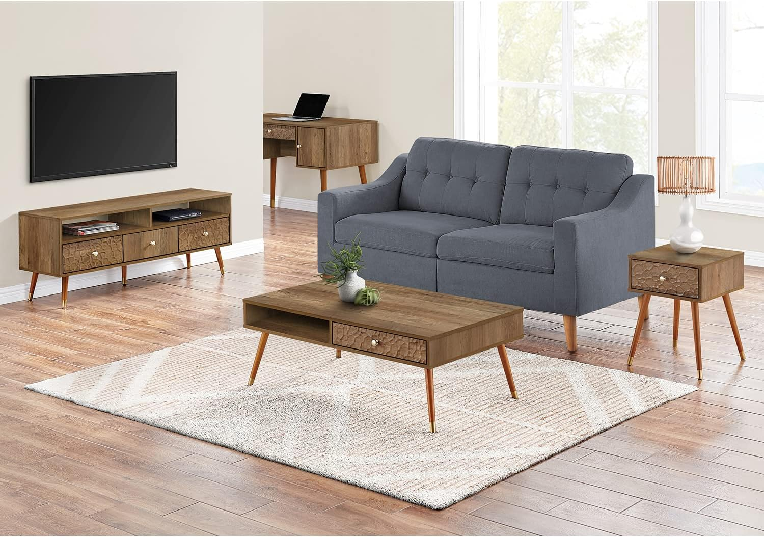Monarch Specialties Coffee Table, Accent, Cocktail, Storage, Living Room, 44"L, Walnut Laminate