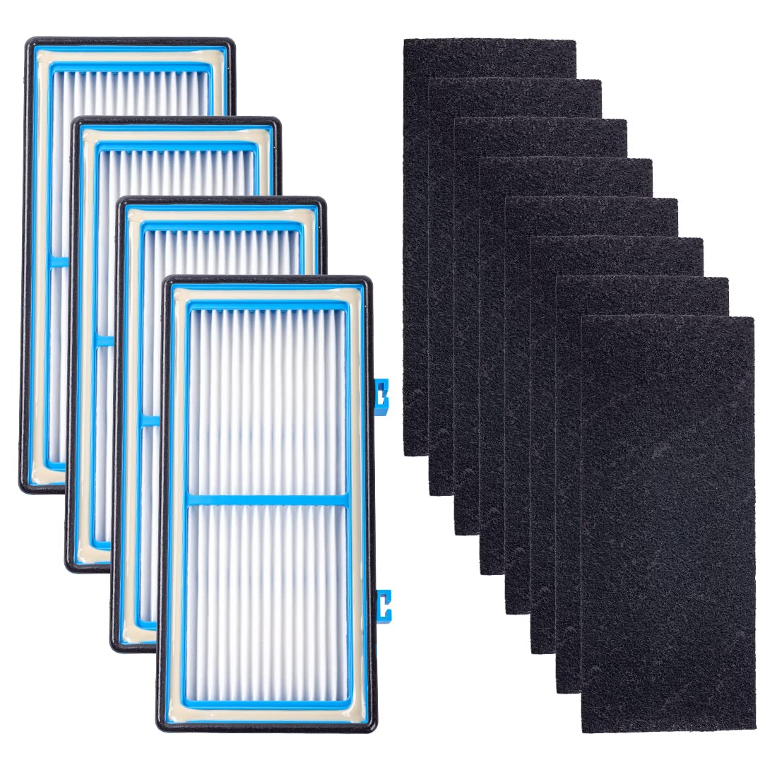 4 HEPA Filters + 8 Carbon Booster Filters for Holmes AER1 Type Total Air Filter Replacement Filters for HAPF30AT and HAP242-NUC