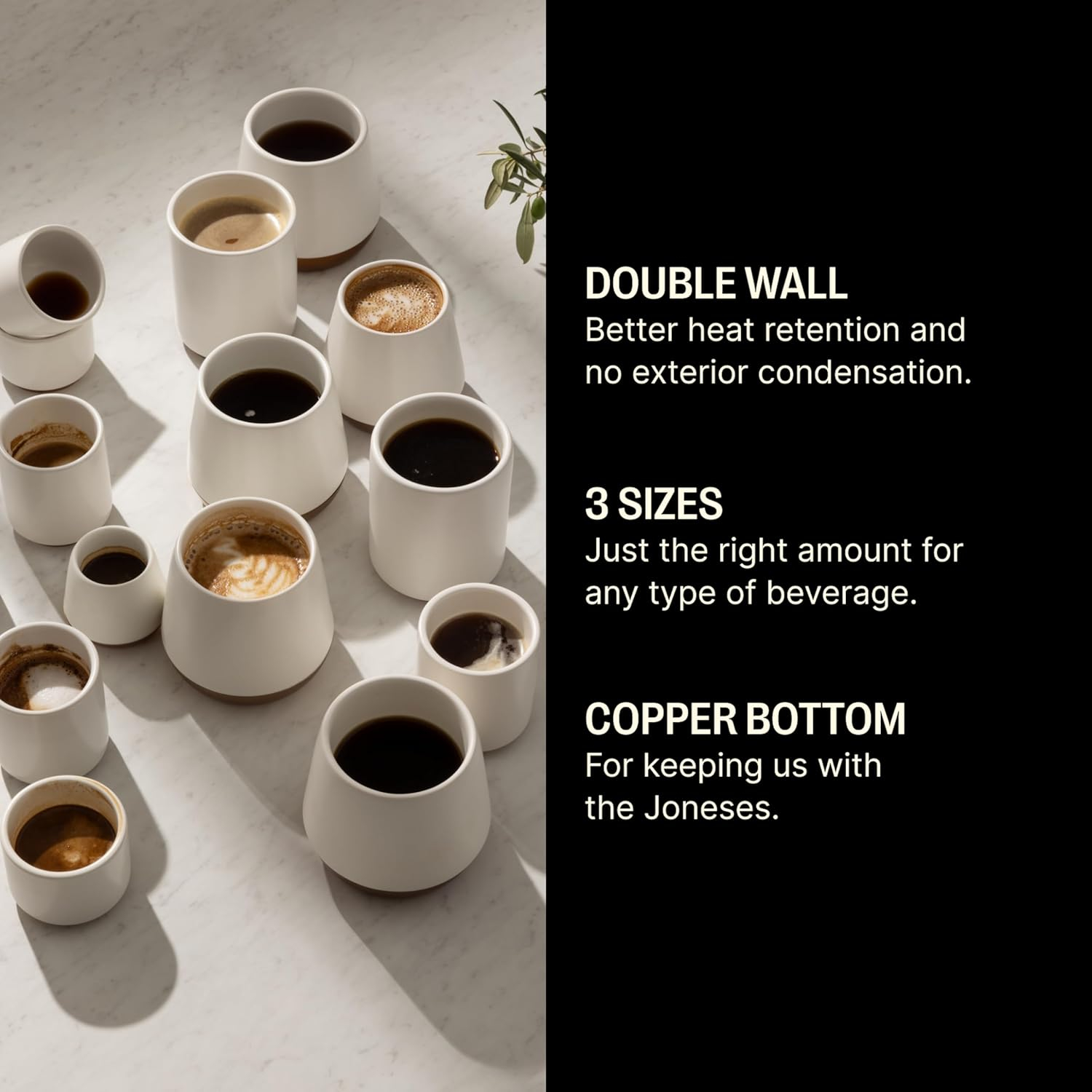 Big Jo' Matte Black and Copper Ceramic Coffee Mug, 12 oz