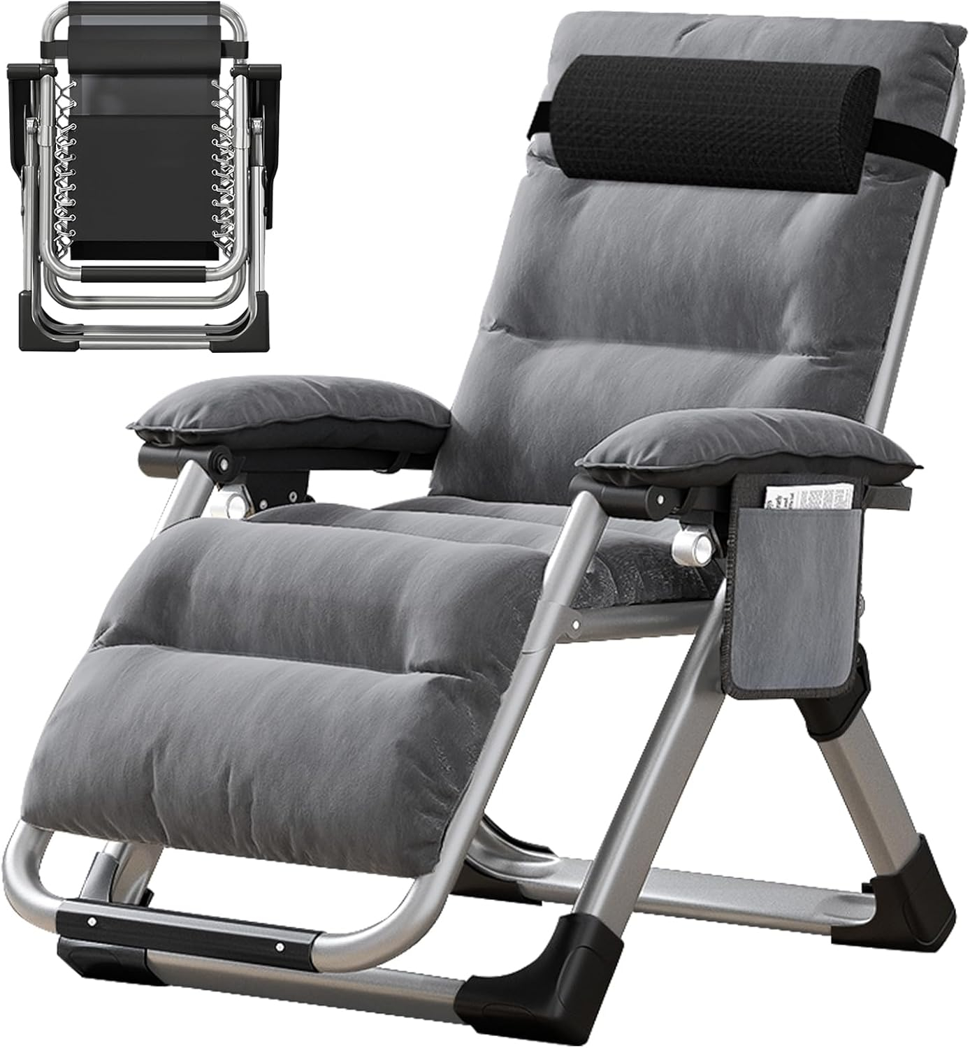 MOPHOTO Zero Gravity Chair for Living Room,Recliner Lawn Recliner,Indoor Outdoor Portable Chaise with Soft Cushion, Cup Holder, Headrest