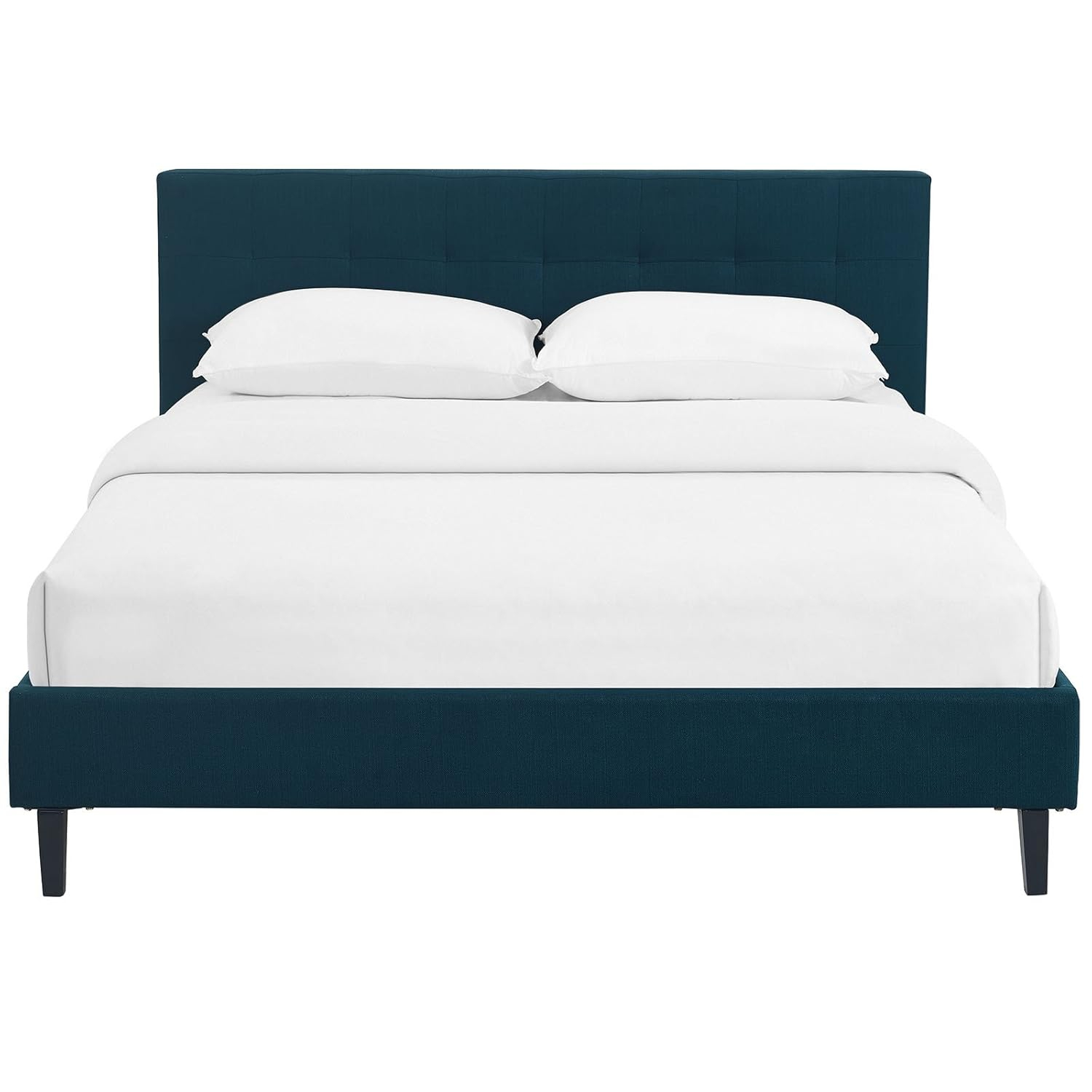 Modway Linnea Queen Modern Polyester Fabric and Wood Bed in Azure Blue