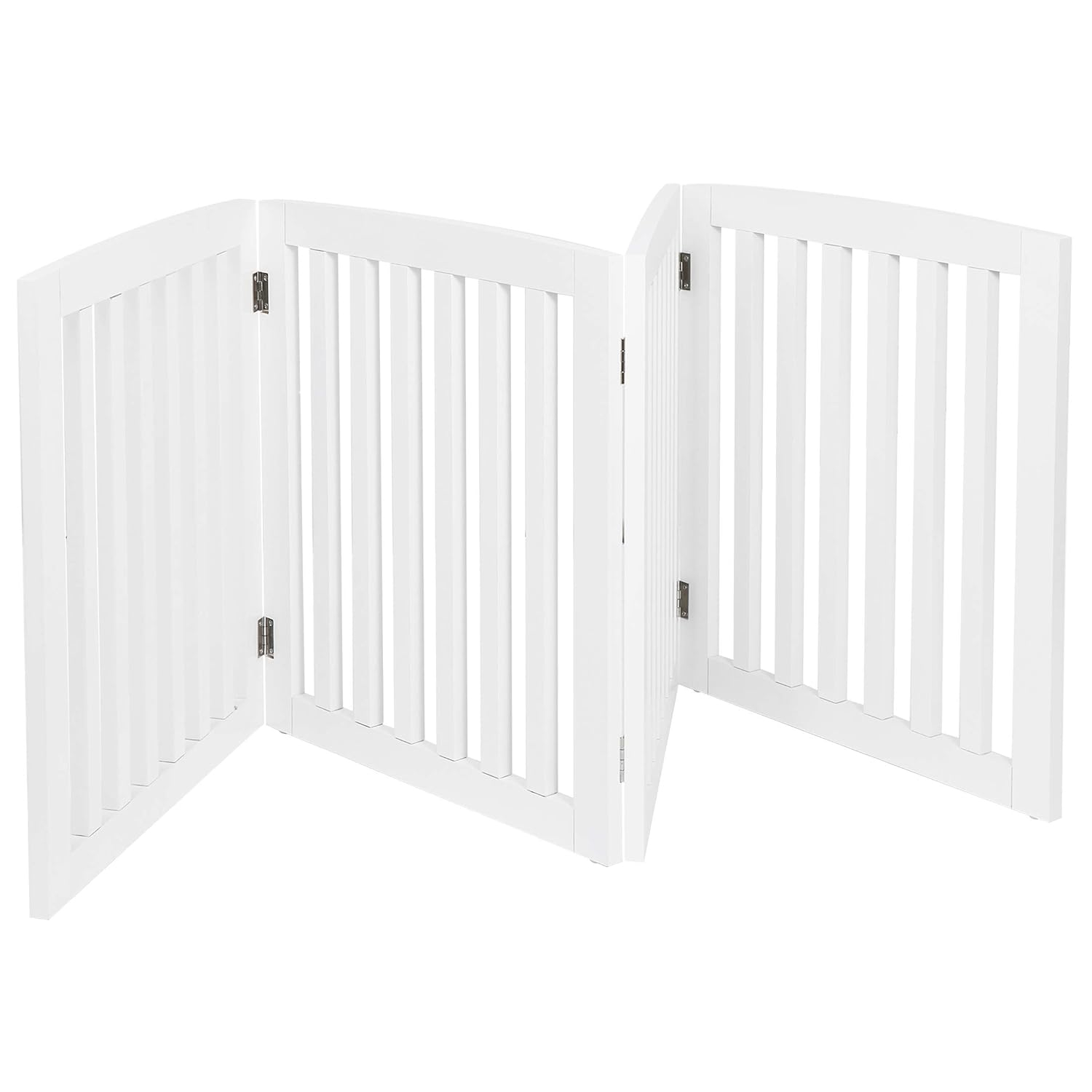Dog Gate Pet Gate Indoor for Stairs Doorways 82x24 Inch 4 Panels Dog Fence Extra Wide Wooden