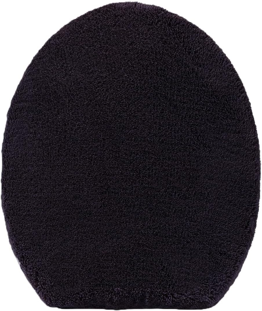 Madeals Microfiber Toilet Lid Cover Soft and Absorbent, Comfortable Bathroom Toilet Lid Cover Seat Fits Most Size Toilet Lids for Black