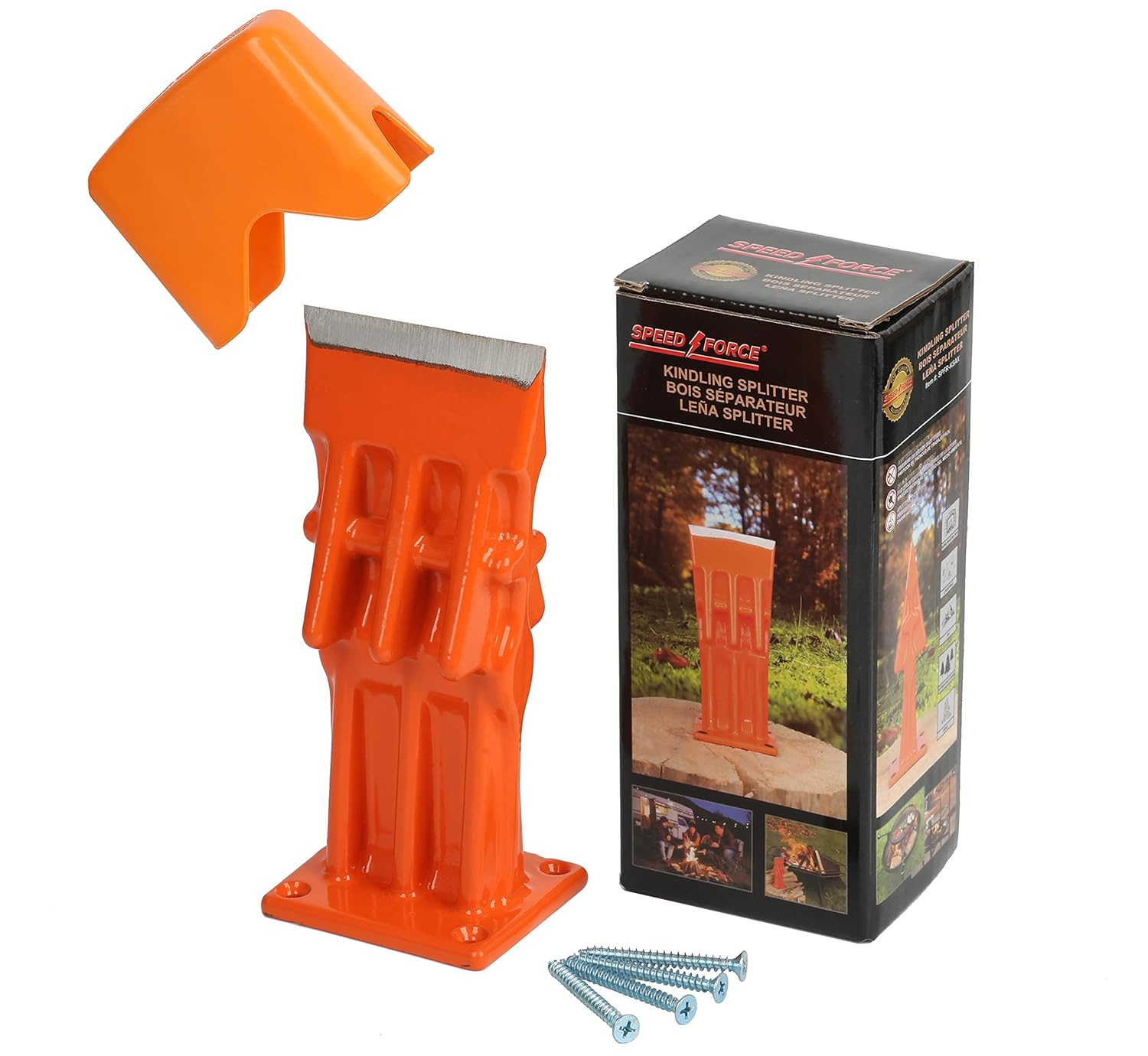 Firewood Kindling Log Wood Splitter – No Axe!Wedge Point Splits Firewood