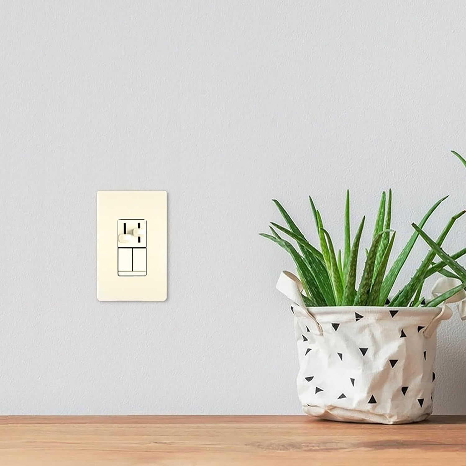 Light Almond Dual Slide Dimmer and Fan Control Switch