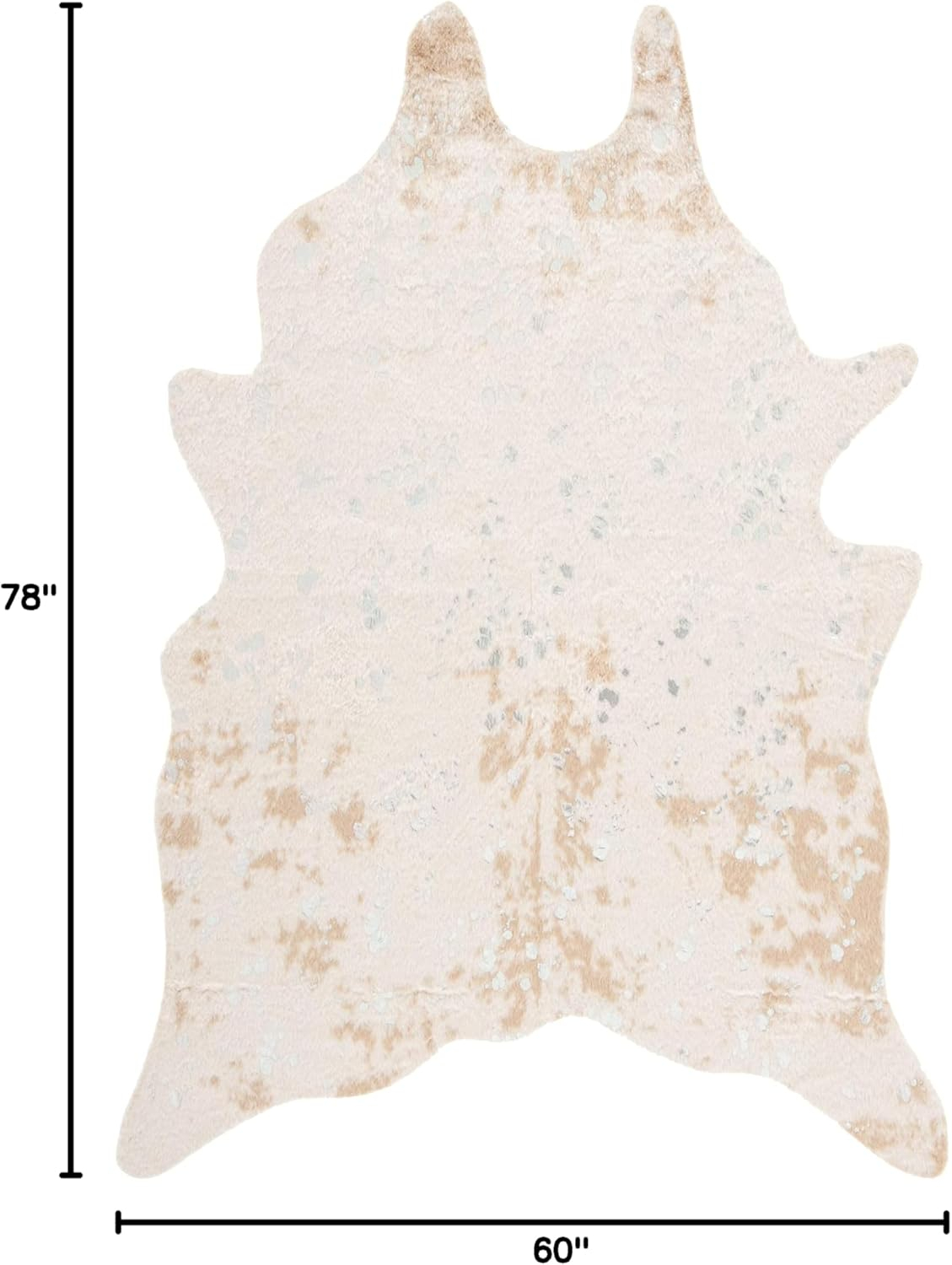 SAFAVIEH Faux Cow Hide Dalia Novelty Area Rug, Beige/Silver, 5' x 6'5"