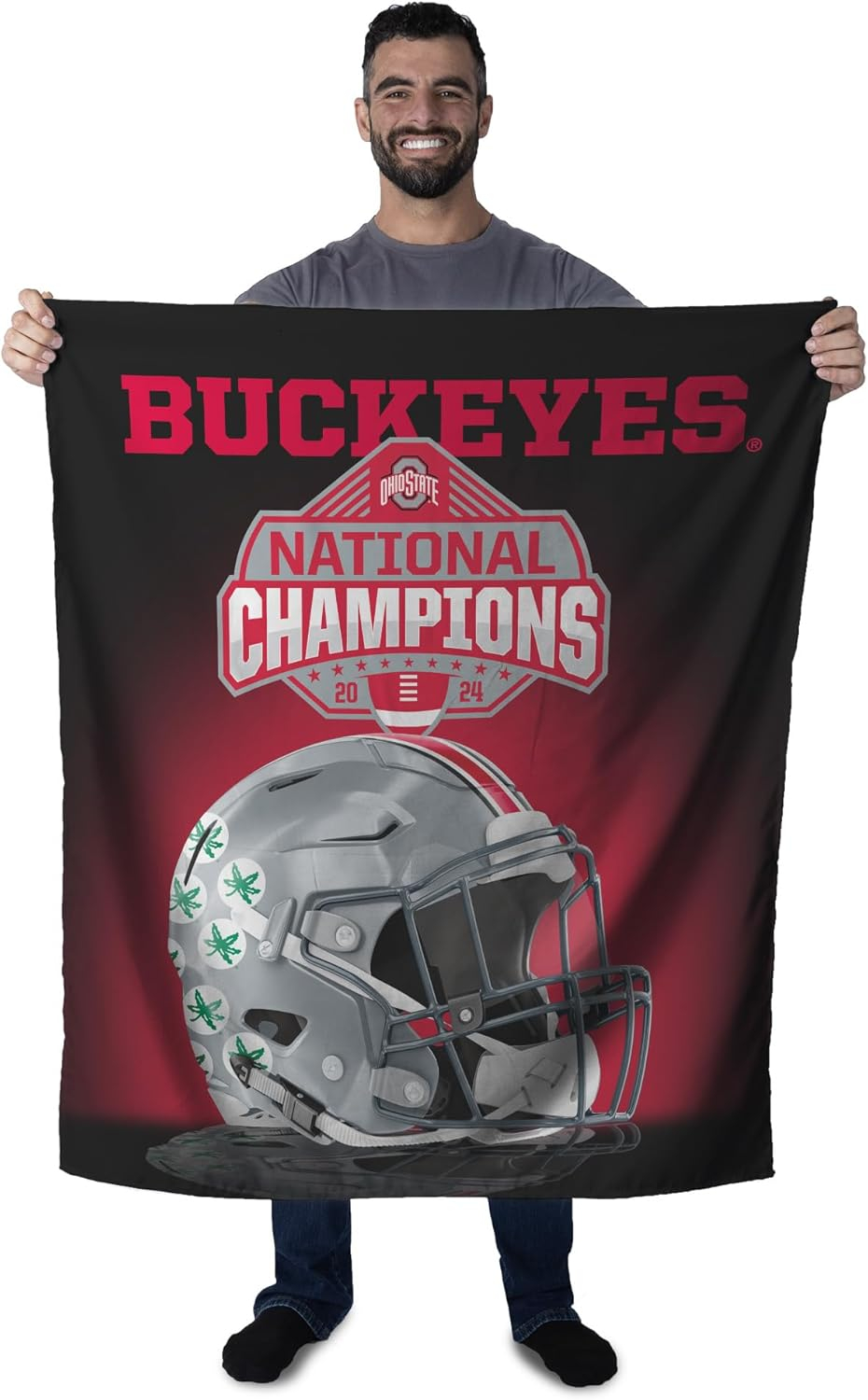 Northwest Ohio State Buckeyes NCAA 2024 FBC Champions Spotlight Wall Hanging 34X40 Inches