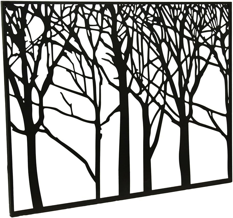 DecMode Black Metal Tree Wall Decor