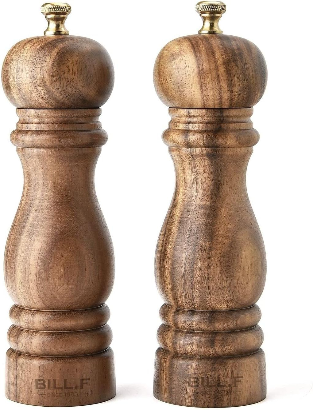 Salt and Pepper Grinder Set, Wood Pepper Mill Set of 2 Manual Salt Pepper Shakers
