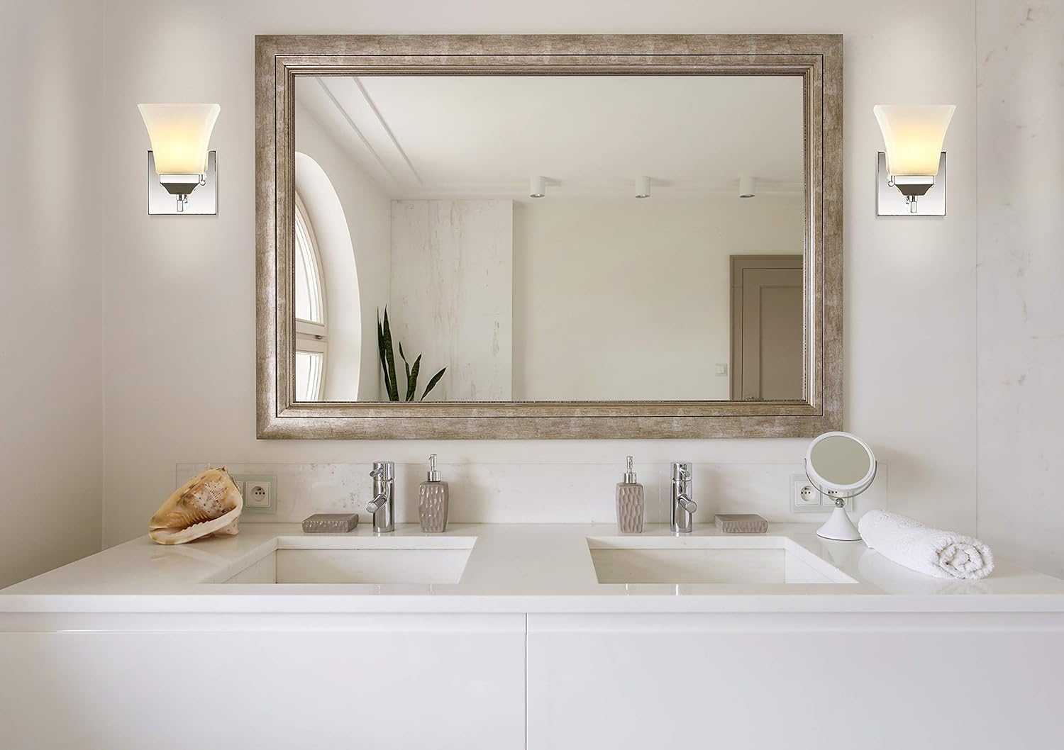 Staunton Chrome Polished 7.75" LED Vanity Light with Frosted Glass Shade