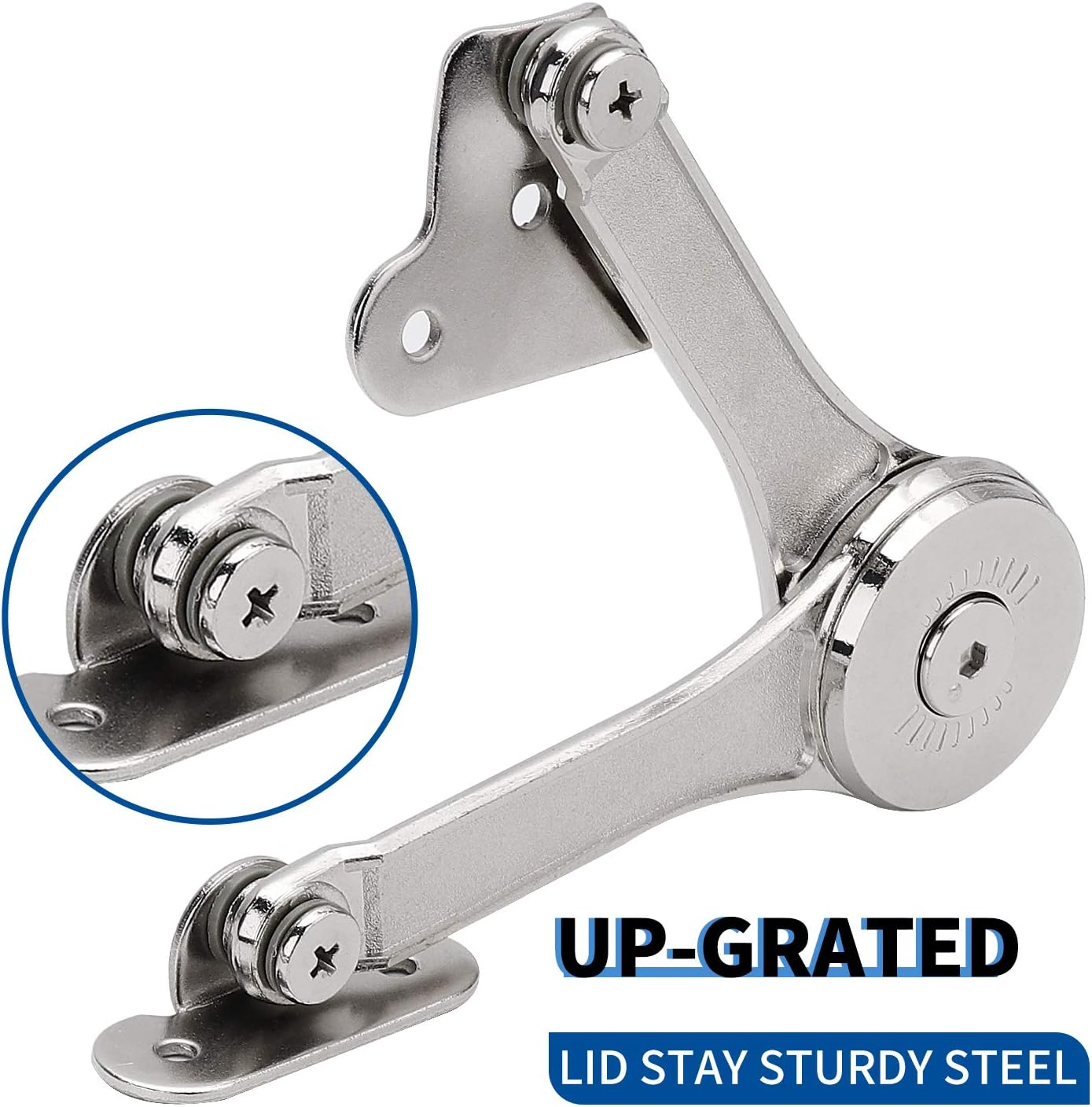 Heavy Duty Hinge Lid Support Soft Close Folding Lid Stay Hinge for Cabinet Kitchen Wardrobe Toy Chamber 2pcs