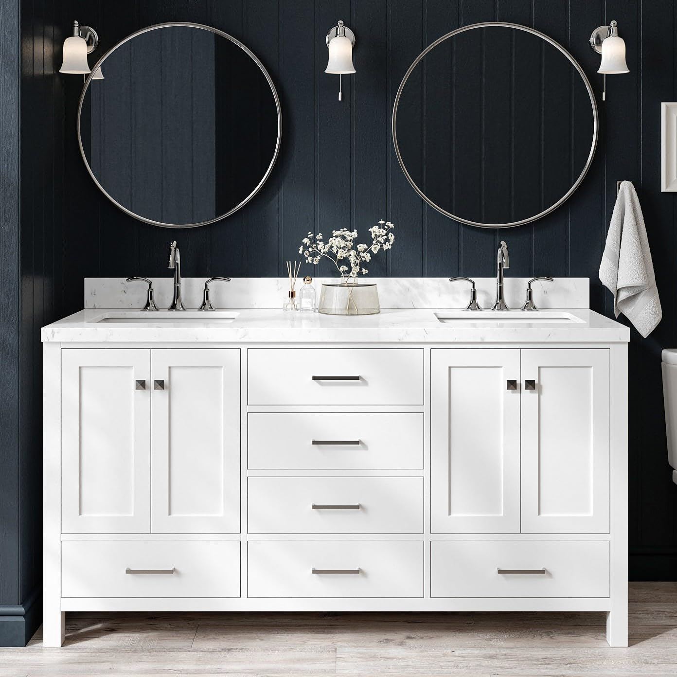 Ariel A055swqovo Cambridge 55" Free Standing Single Basin Vanity Set - White