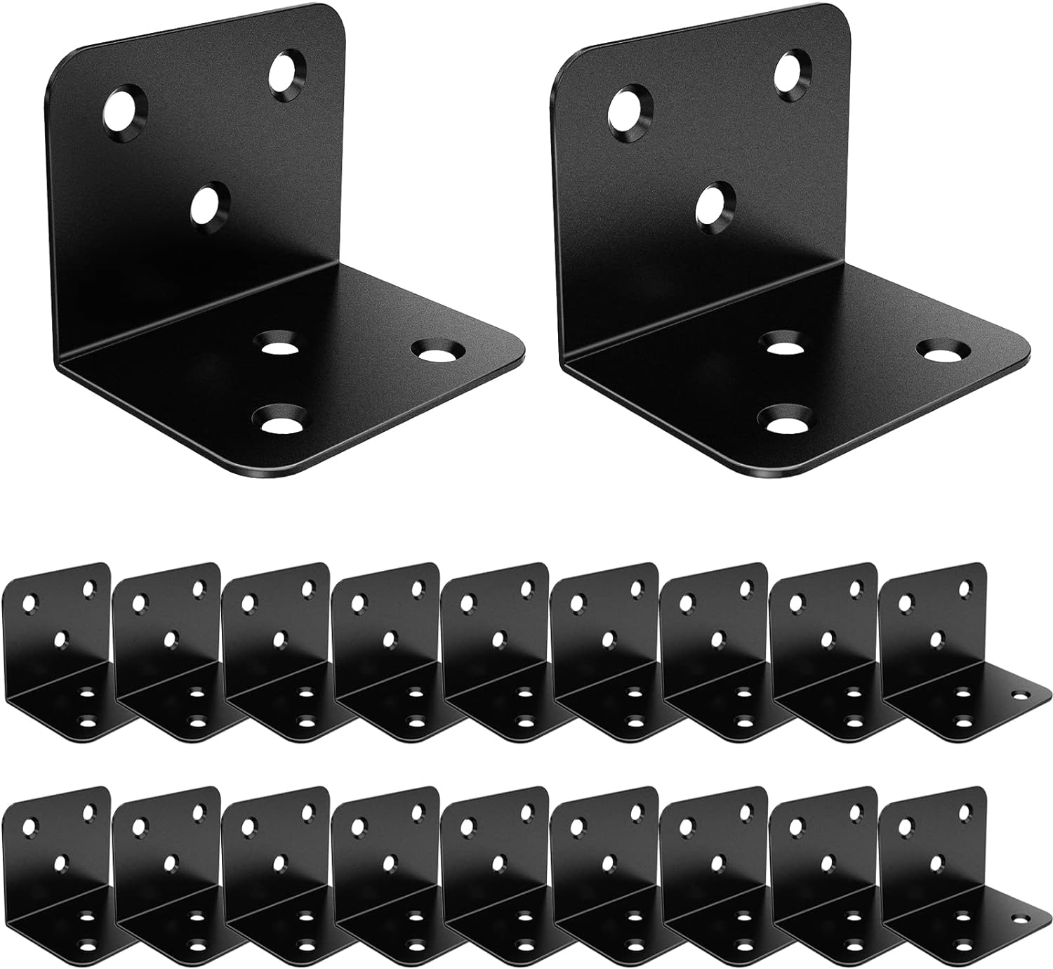 20 Pcs Metal Corner Braces, 1.5in L Brackets for Wood, 90 Degree l Bracket Wide Corner Black Metal Corner Bracket for Wood Furniture Bed Chair