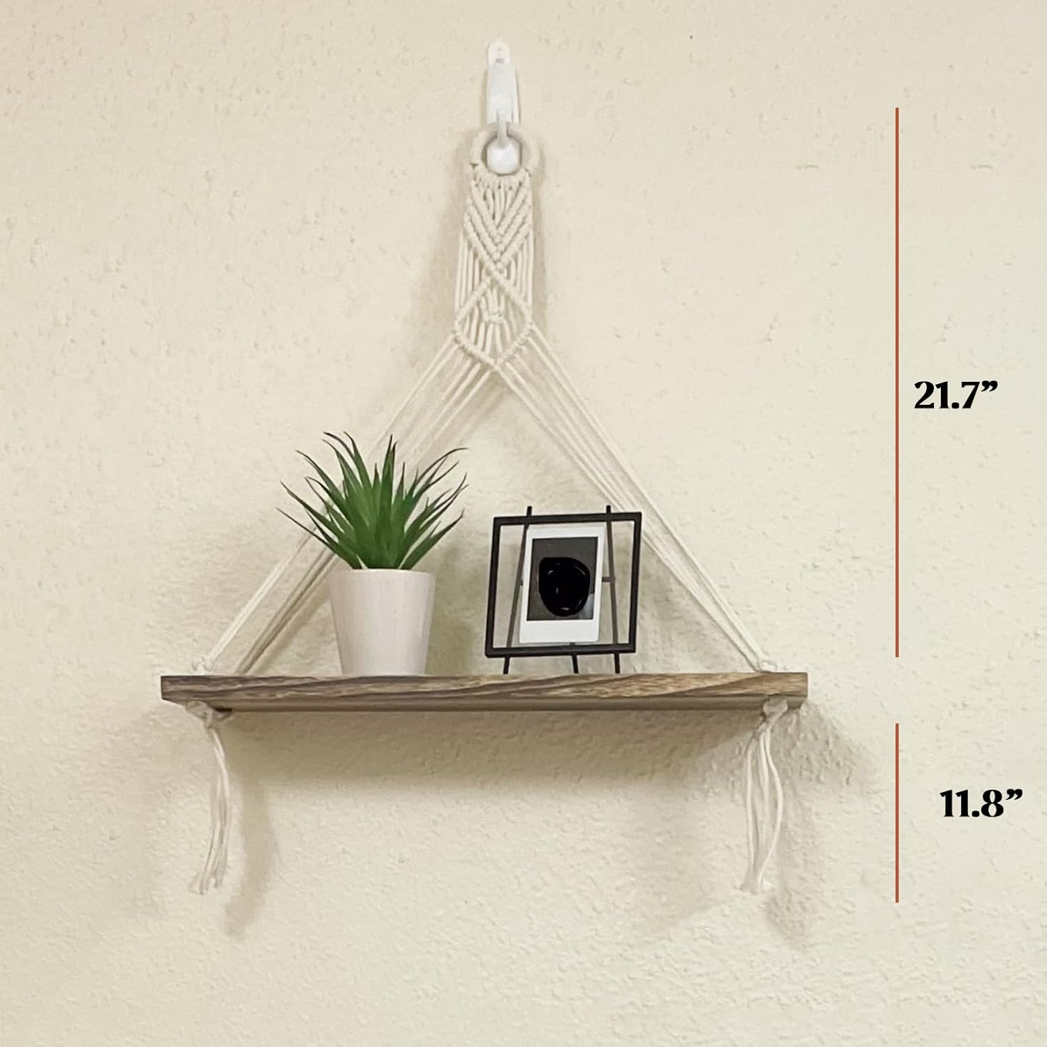 Mkono 2 Pack Wall Hanging Shelves Boho Shlef for Nursery Bedroom Living Room Home Decorations