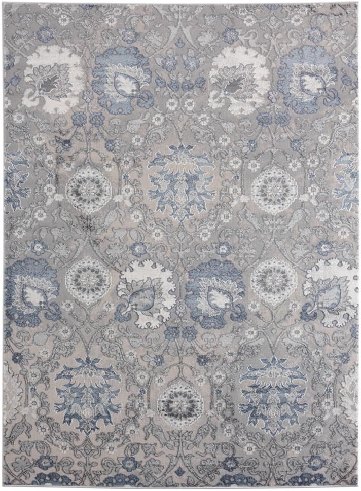 United Weavers Cascades Area Rug 2601 10460 Olallie Blue Rings Petals 1' 11" x 3' Rectangle
