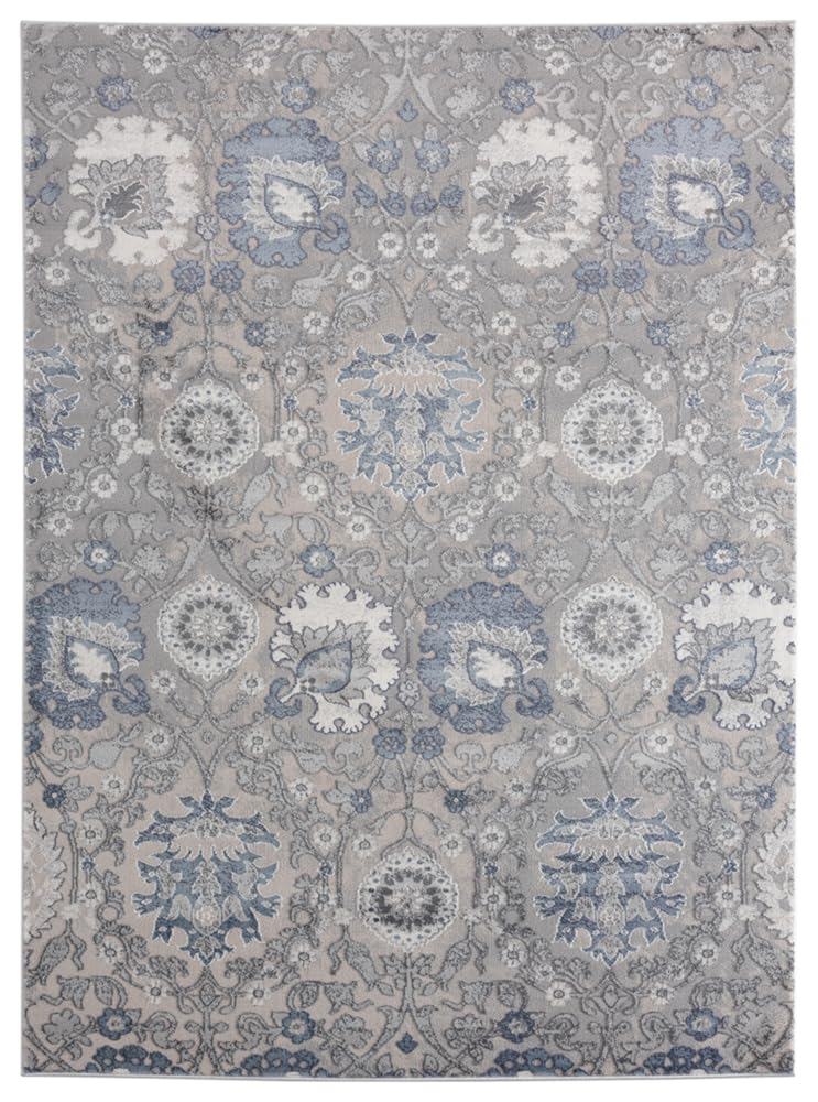 United Weavers Cascades Area Rug 2601 10460 Olallie Blue Rings Petals 1' 11" x 3' Rectangle