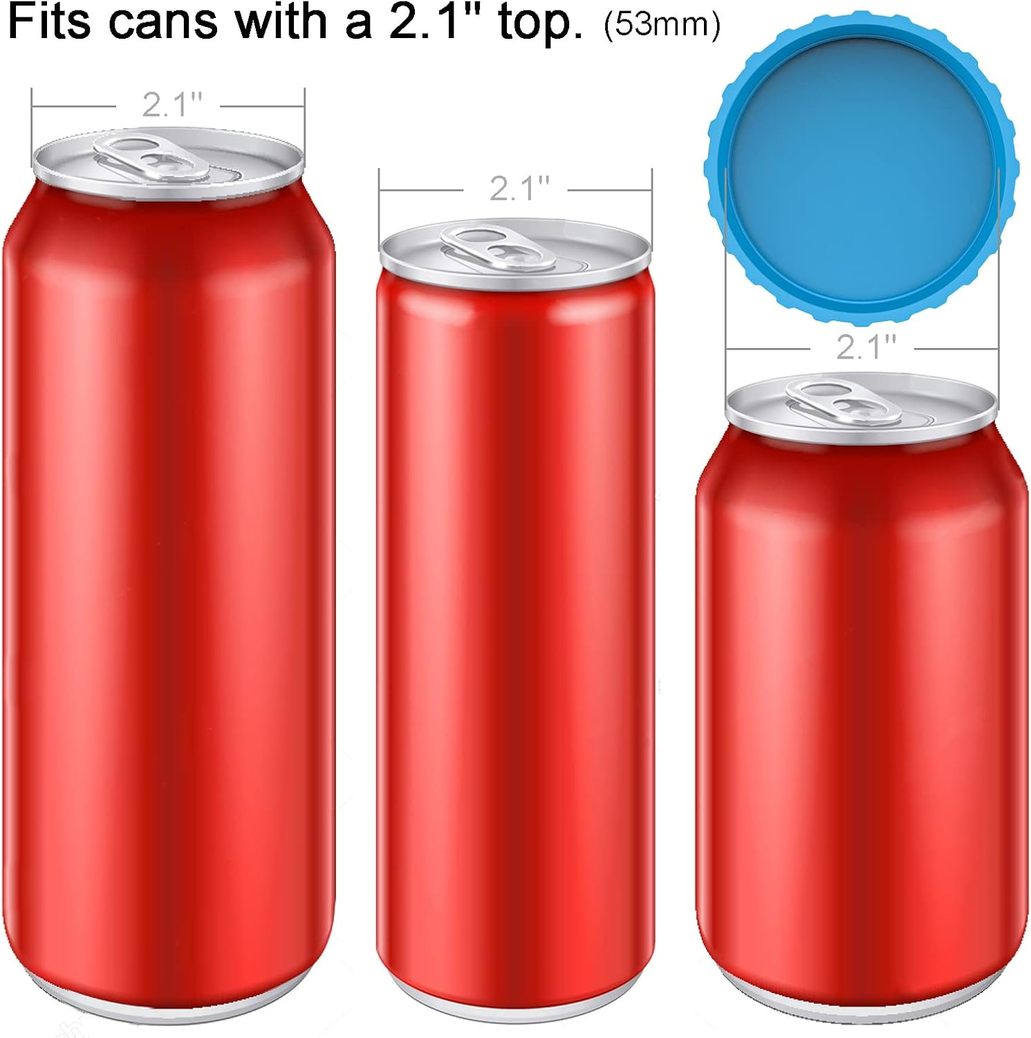 Assorted Silicone Round Can Lids for Soda and Beer (6 Pack)