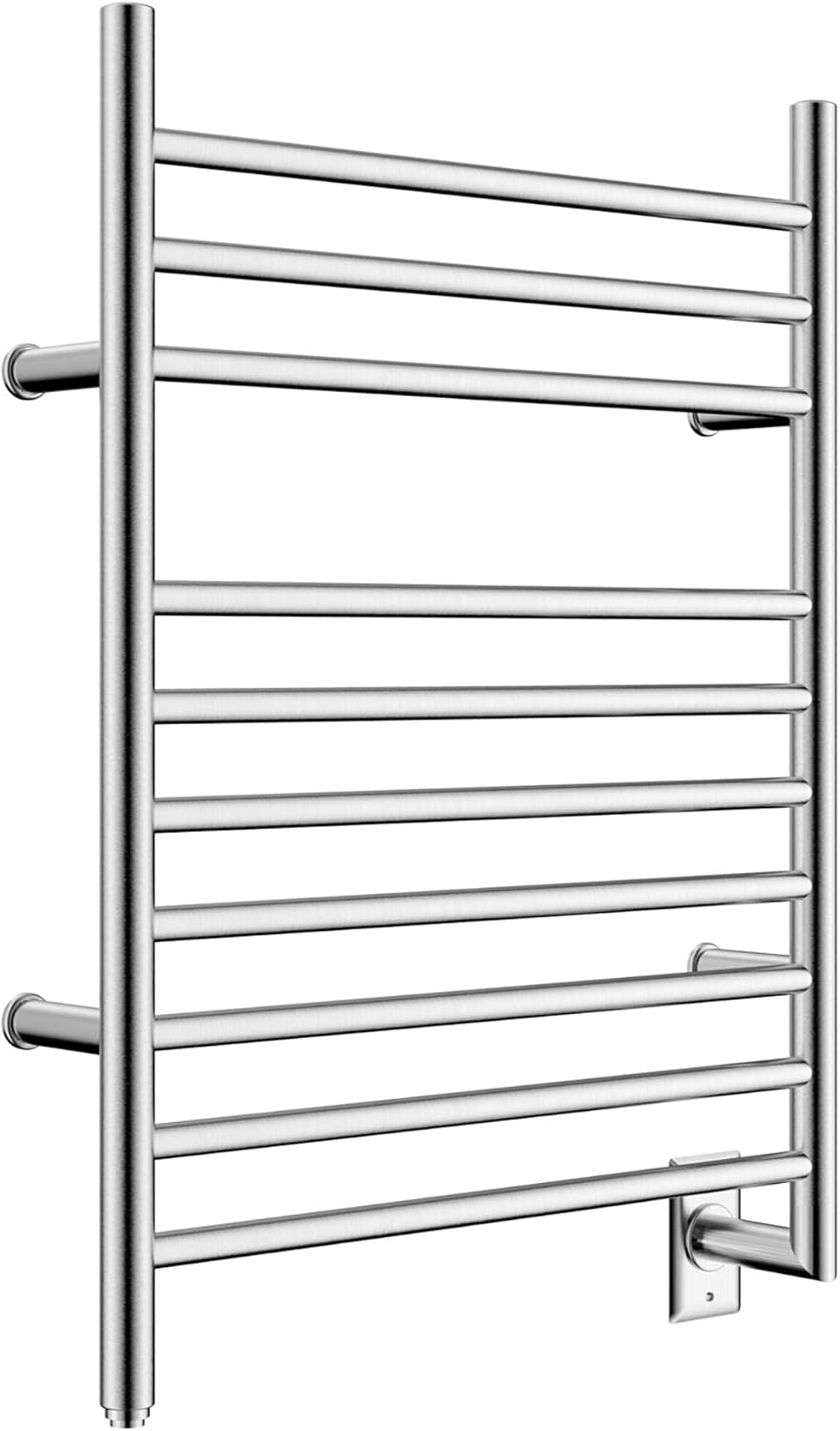 HEATGENE Towel Warmer, Heated Towel Warmer Rack, Wall-Mounted Hardwired/Plug-in Electric Towel Warmers for Bathroom, Hot Towel Rails - Matte Black