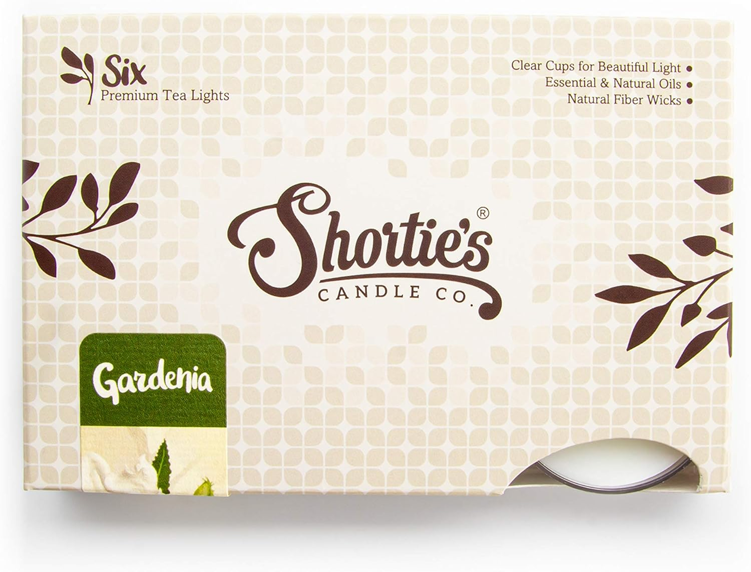 Pure Gardenia Premium Tealight Candles - Highly Scented with Essential & Natural Oils - 6 White Tea Lights - Beautiful Candlelight - Made in The USA - Flower & Floral Collection