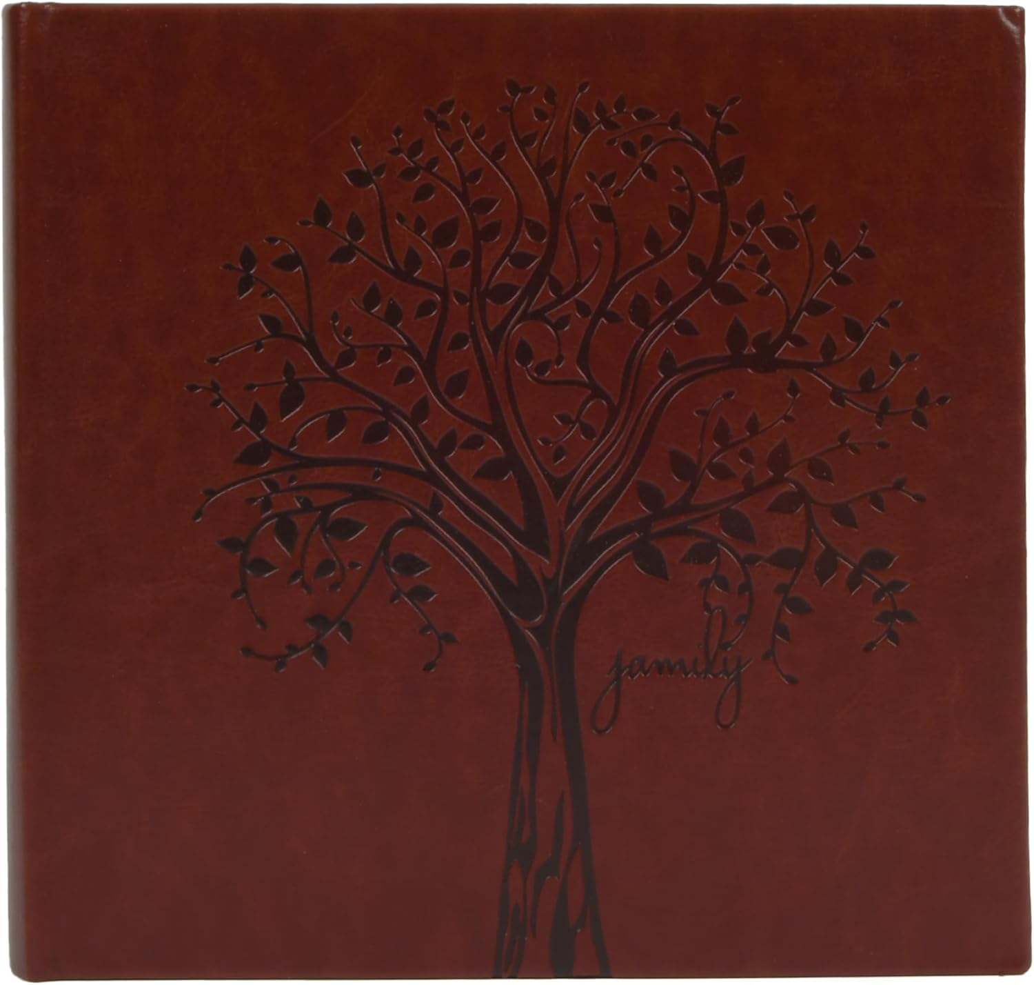 Faux Leather Family Tree Embossed Photo Album, Holds 120 Photos, 4"x6" or 60 5"x7" Photos