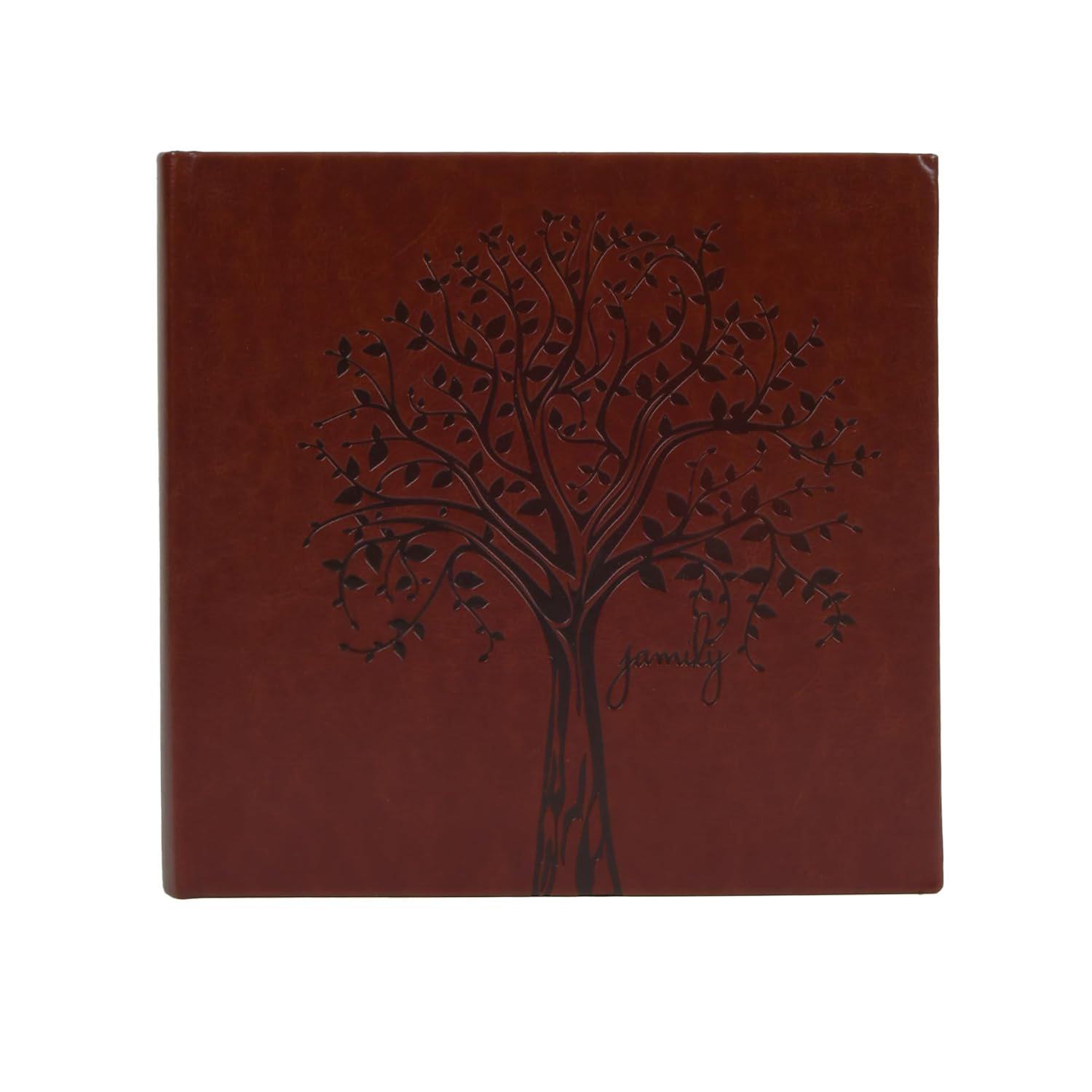 Faux Leather Family Tree Embossed Photo Album, Holds 120 Photos, 4"x6" or 60 5"x7" Photos