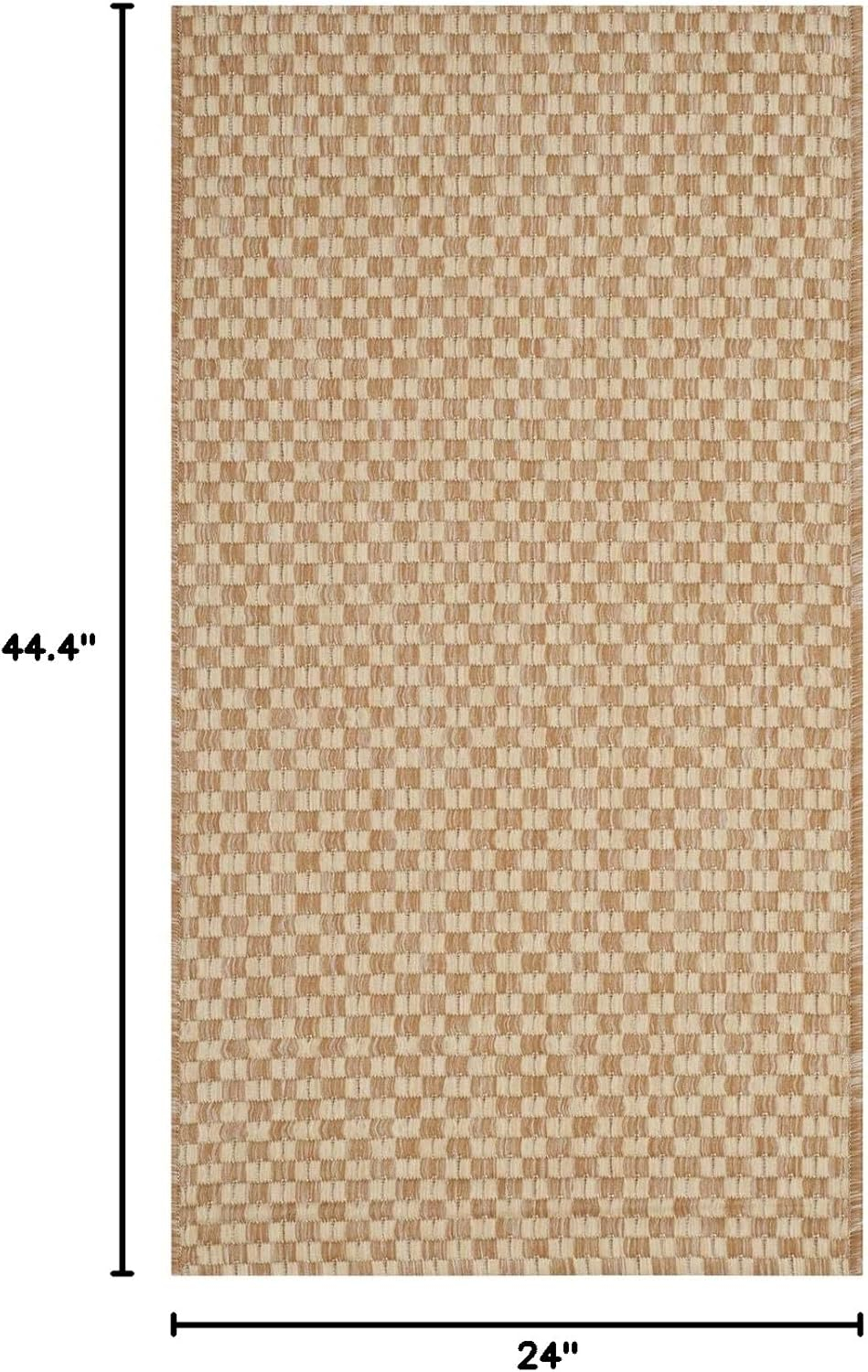 SAFAVIEH Courtyard Blair Geometric Indoor/Outdoor Area Rug, 2' x 3'7", Natural/Cream