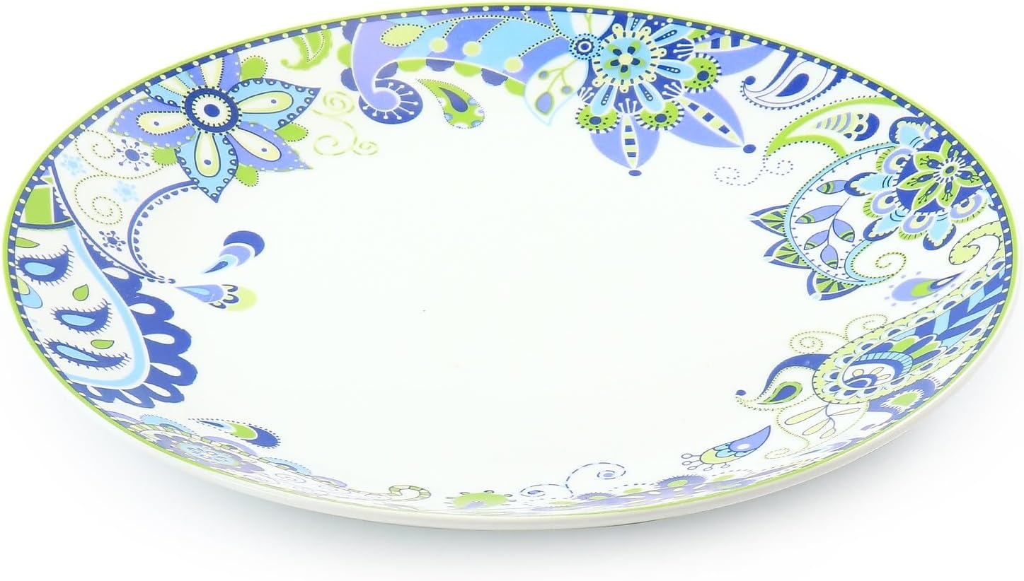 Elama Blue Crush 16 Piece Round Porcelain Dinnerware Set