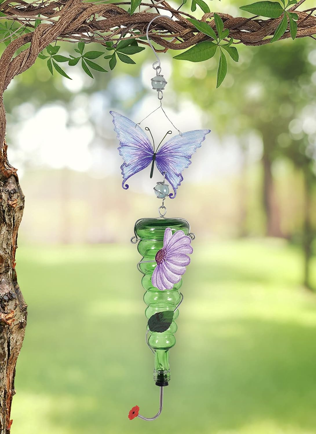 Sunset Vista Designs 93724 Butterfly Hummingbird Bird Feeder, 28-inch Height