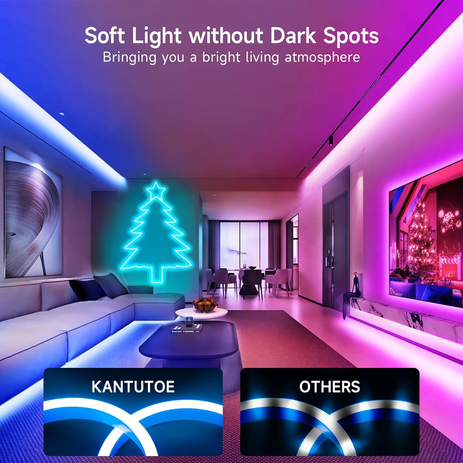 LED Neon Rope Lights, 16.4ft RGB LED Light Strip, 24V Music Sync App/Remote Control DIY Rope Light, IP67 Waterproof Gaming LED Neon Strip Lights for Bedroom Indoor Oudoor Décor