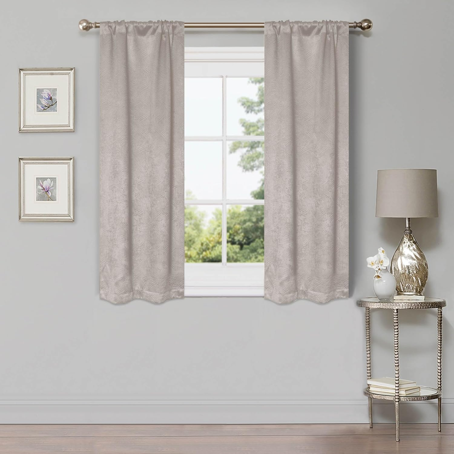 Superior Waverly Blackout Curtains, Rod Pocket, Set of 2, 26" x 63", Ivory