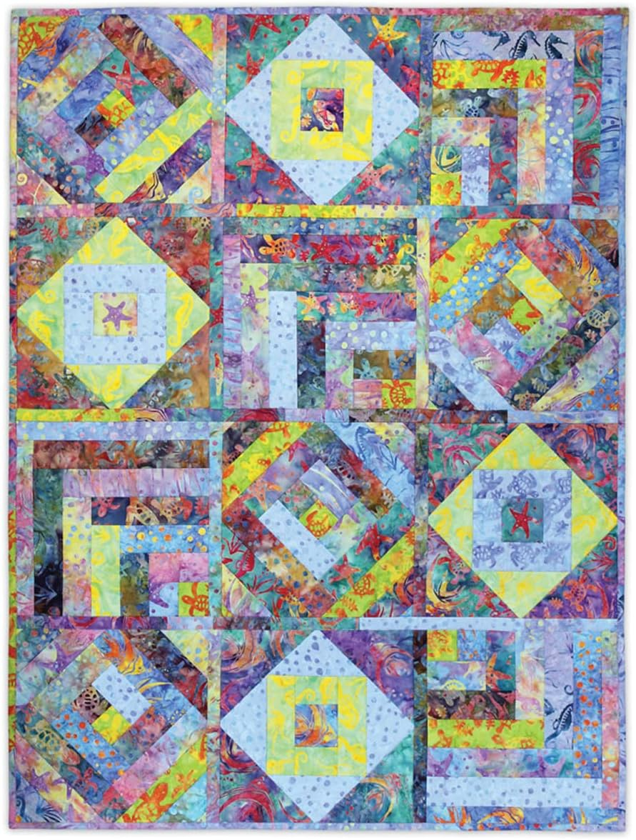 Mix & Match Multi-Color Batting Quilt Kit with 12 Blocks