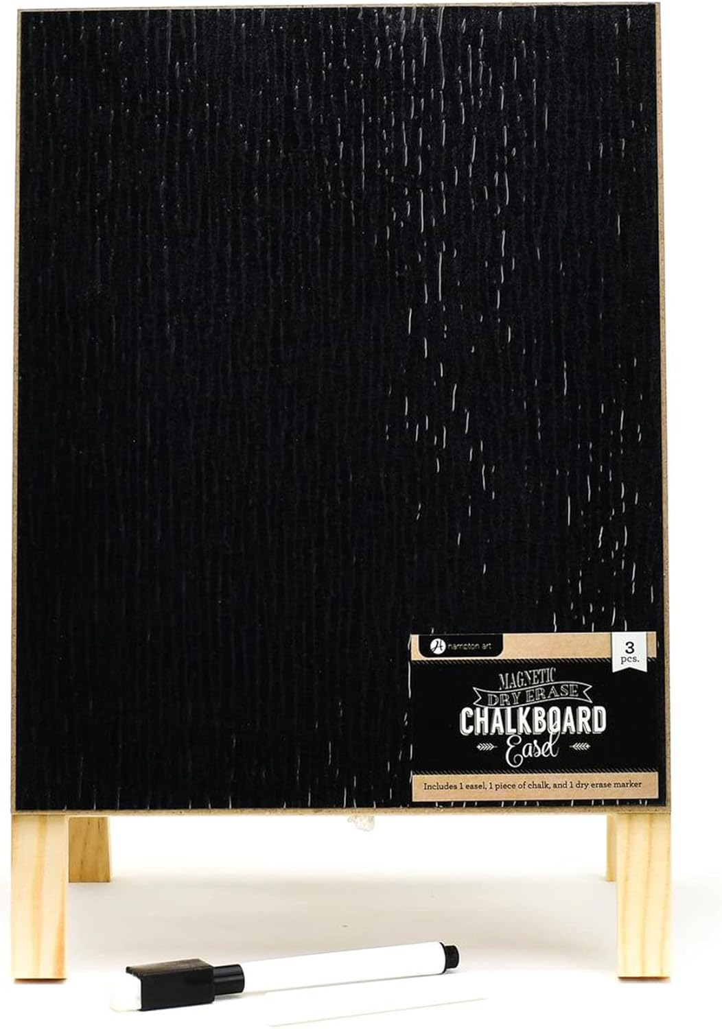 Hampton Art Dry Erase Chalk Easel W/Marker & Chalk, Chalkboard Easel, A Frame Chalkboard Sign, Whiteboard Easel For Classroom, Teacher Easel, White Board Chalk Board