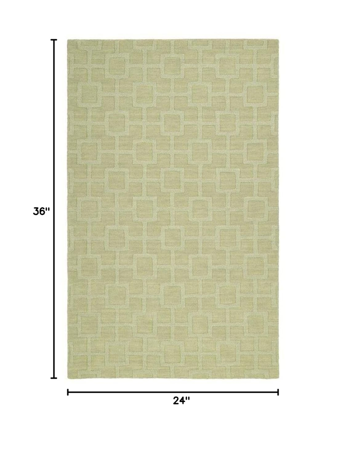 Celery Green Handmade Tufted Wool Rectangular Rug 2 ft x 3 ft