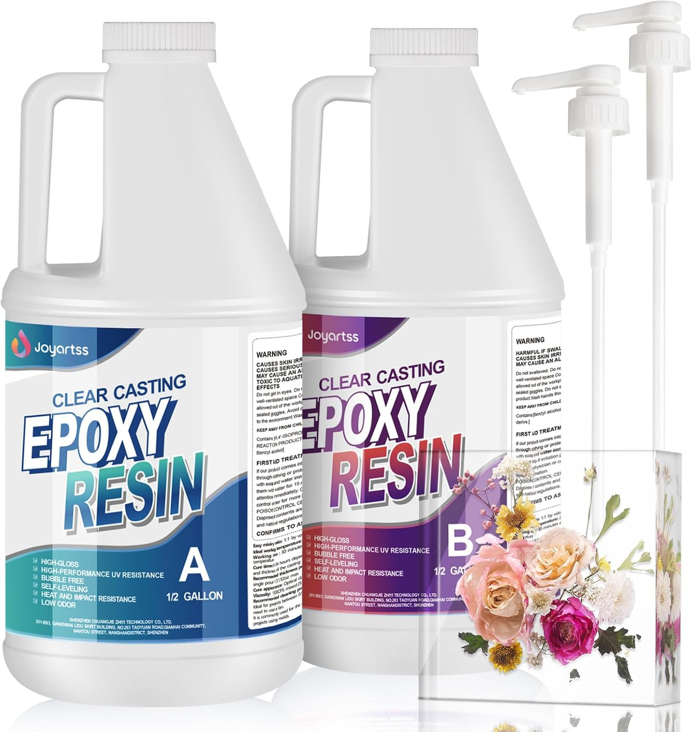 INCLY 1 Gallon Crystal Clear Epoxy Resin Kit, Bubbles Free Epoxy Resin Supplies, Casting & Coating Resin Epoxy for Craft Tabletop, Art Painting, Molds, with 24 Mica Powder, Large Silicone Cup & Stick