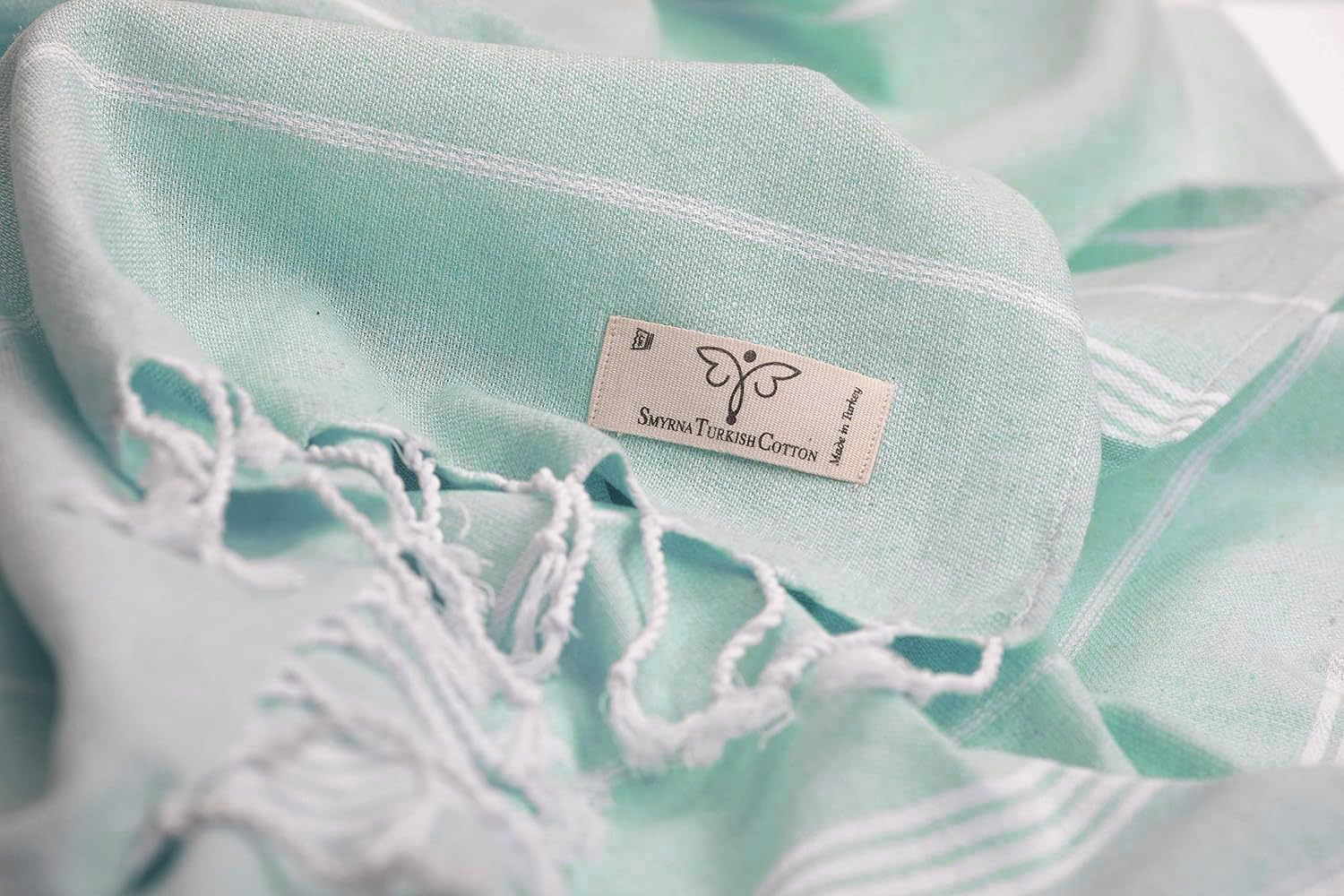 SMYRNA TURKISH COTTON Classical Series Original Turkish Beach Towel | Prewashed, 37 x 71 Inches | Peshtemal and Turkish Bath Towel for SPA, Beach, Pool, Gym and Bathroom