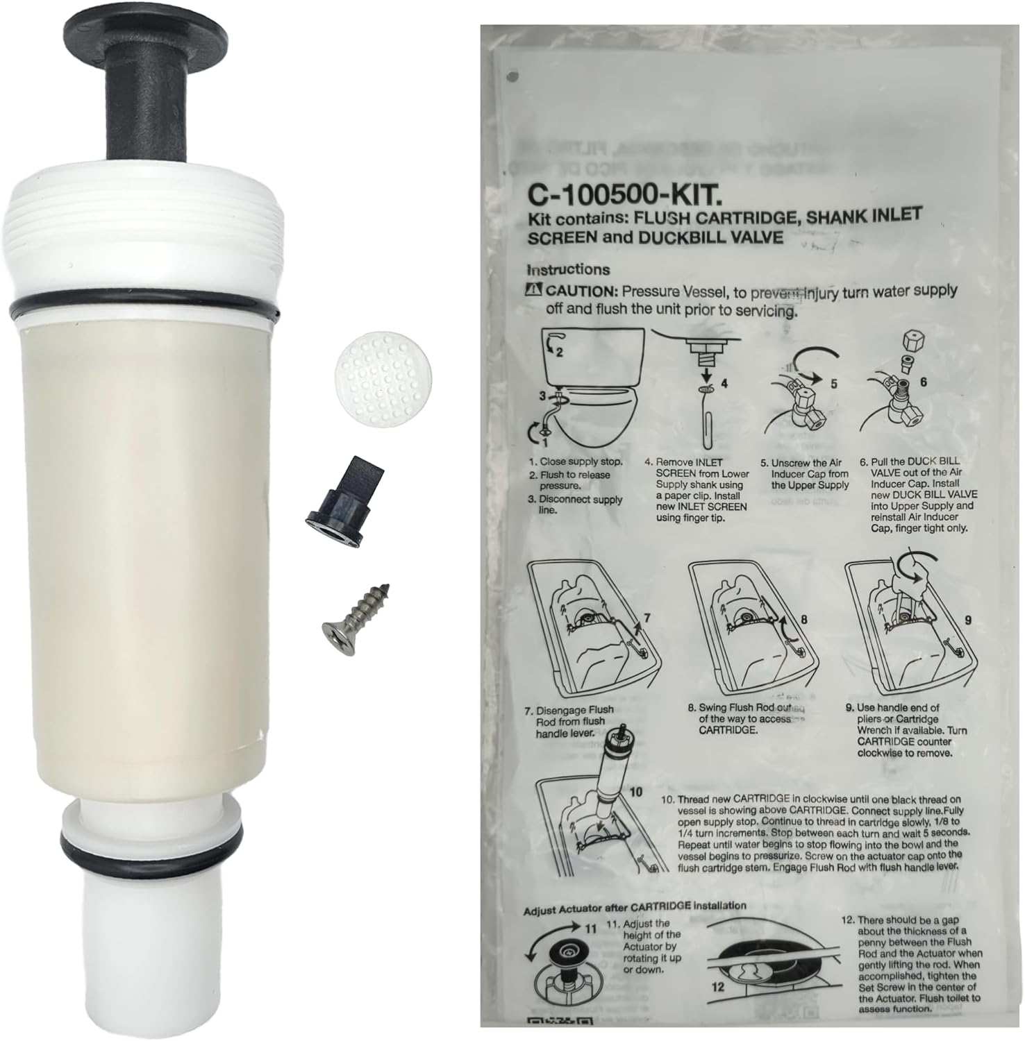 Flushmate Flush Valve Cartridge,Flushmate C-100500-KIT