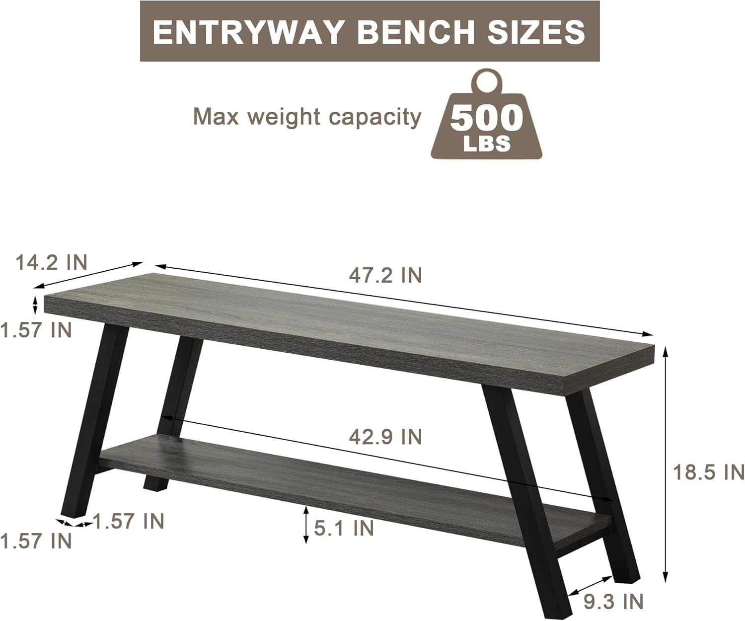 Indoor Shoe Benches Seat Grey