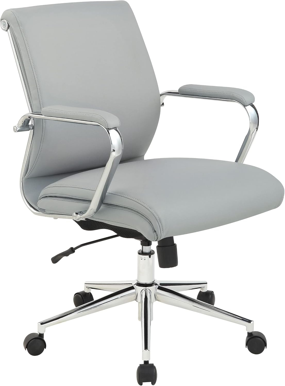 Mid Back Manager's Chair with Dillon Steel Gray Fabric and Chrome Base