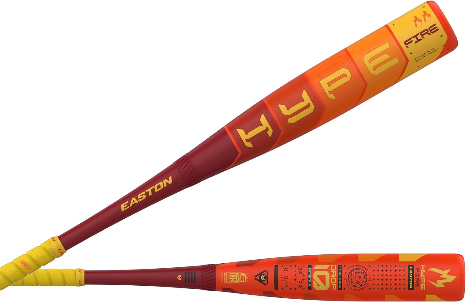 Easton Hype Fire Red and Yellow Composite Baseball Bat