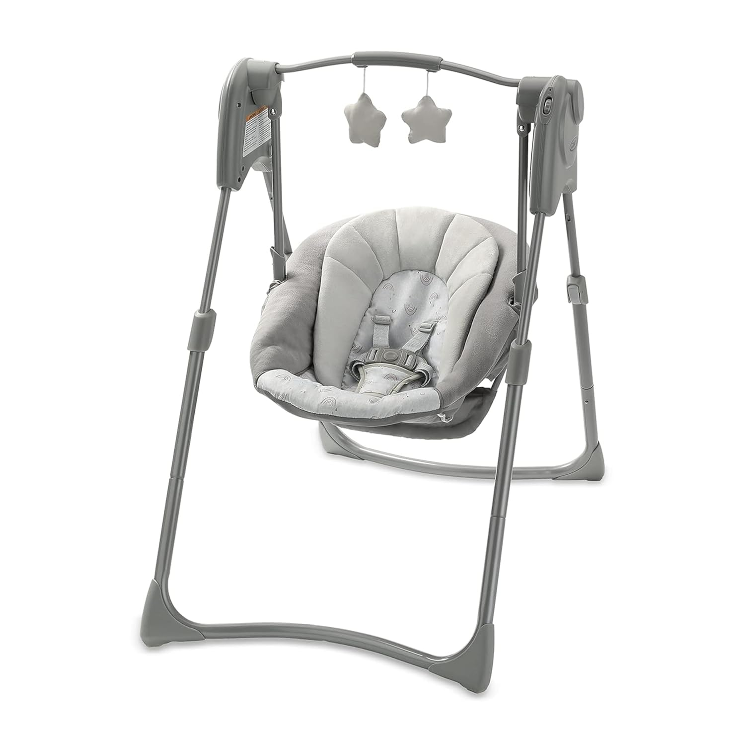Reign Grey Adjustable Compact Baby Swing with Toy Bar