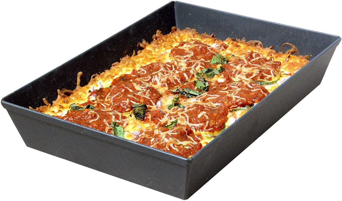 HeSLehs Kitchenware 10 by 14 Inch Detroit Pizza Pan USA Made Hard-Anodized