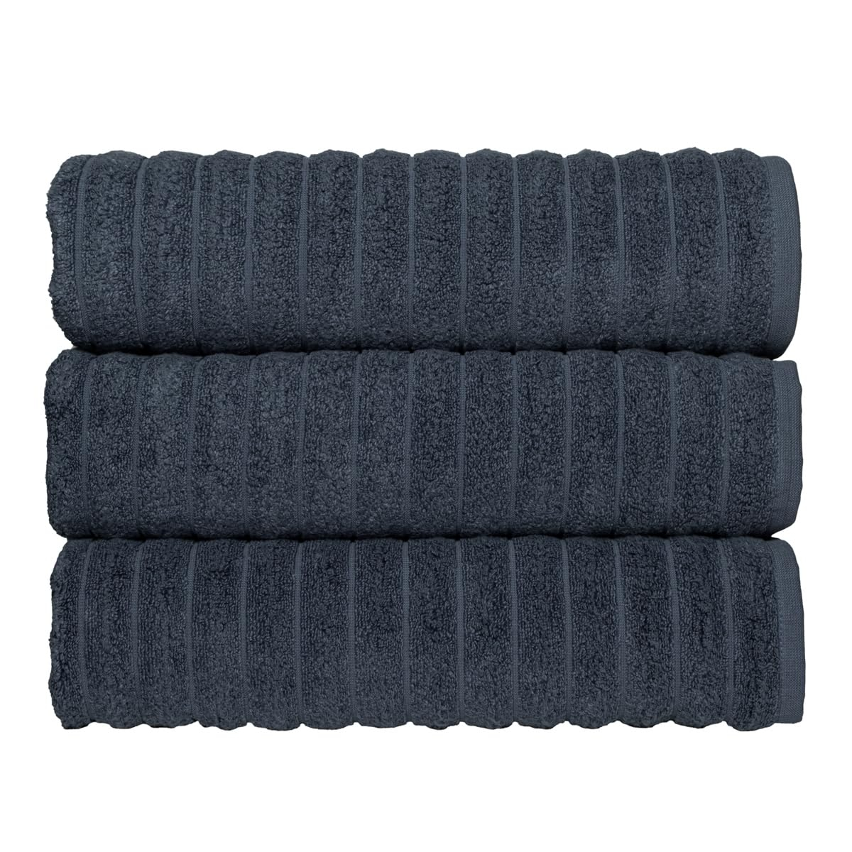 Classic Turkish Towel s Cotton Bath Sheets Set & Oversized Ribbed Towels, Ultra-Soft & Absorbent & Set of 3 - 40x65 Royal Blue